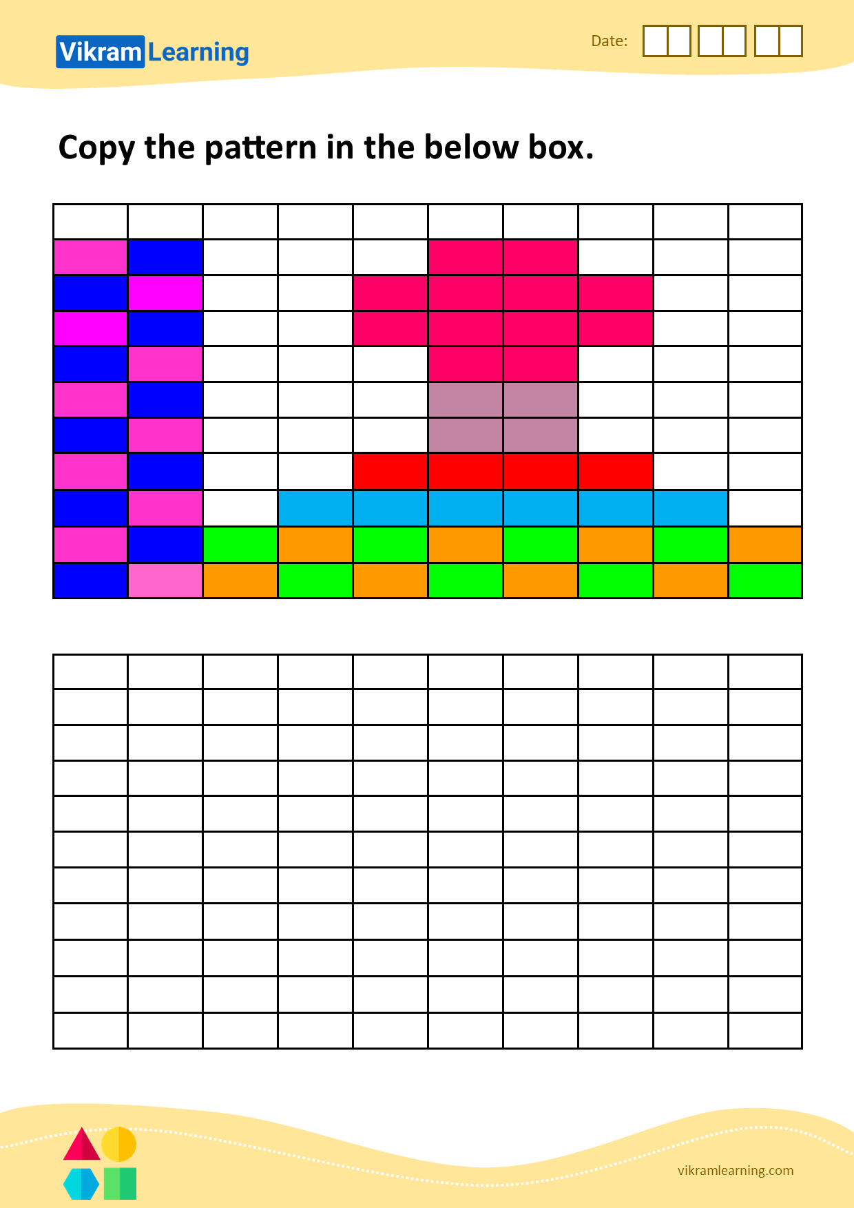 Download copy the pattern in the below box worksheets
