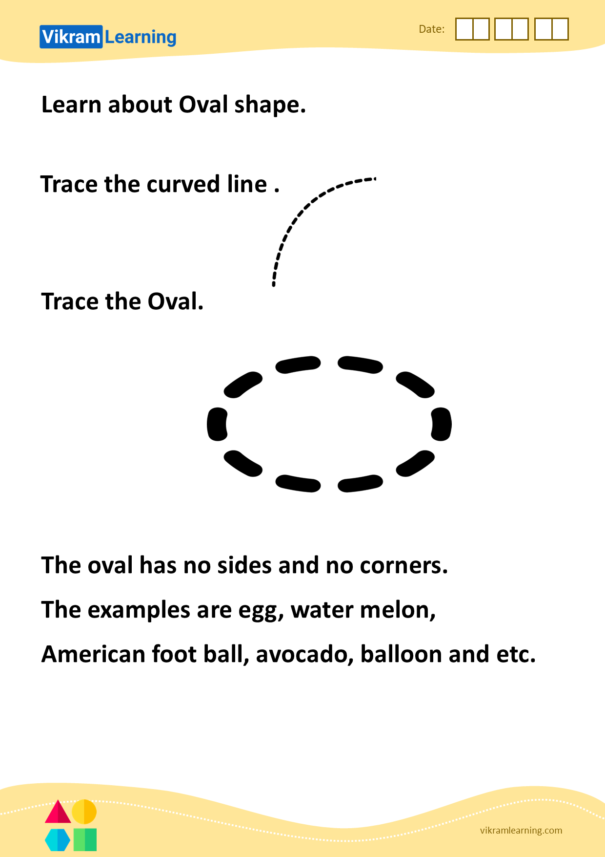 Download learn about oval shape worksheets