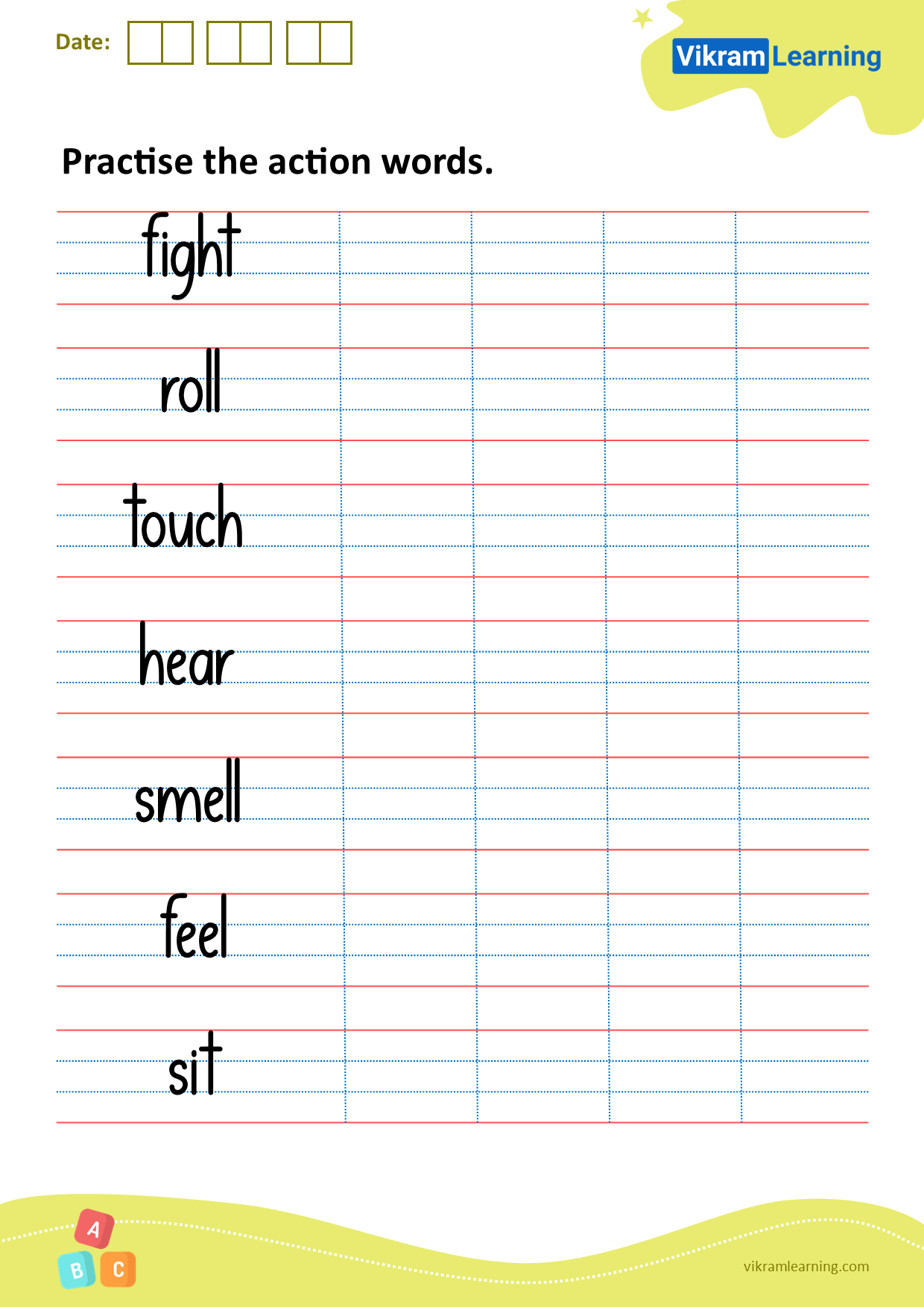 Download Practice The Action Words Worksheets Vikramlearning