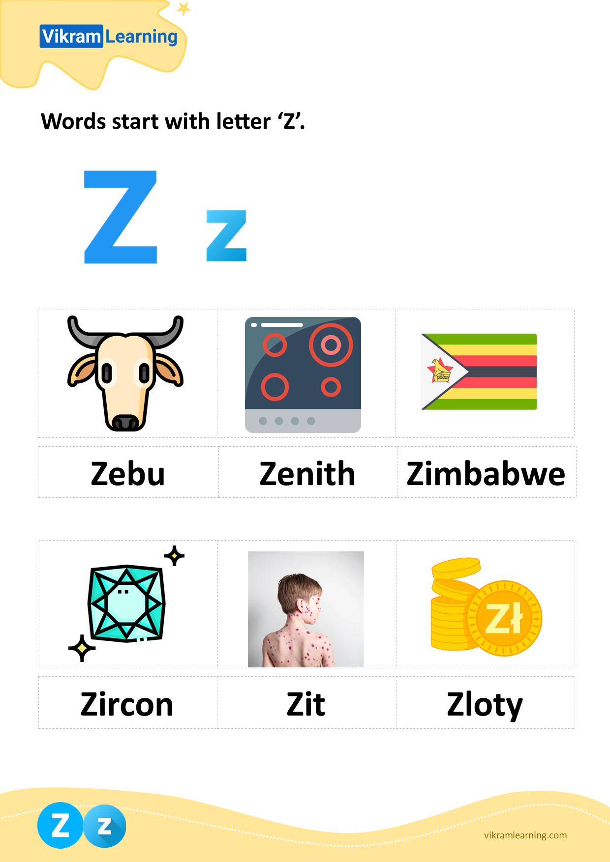 Download Z Letter Words Worksheets For Free Vikramlearning