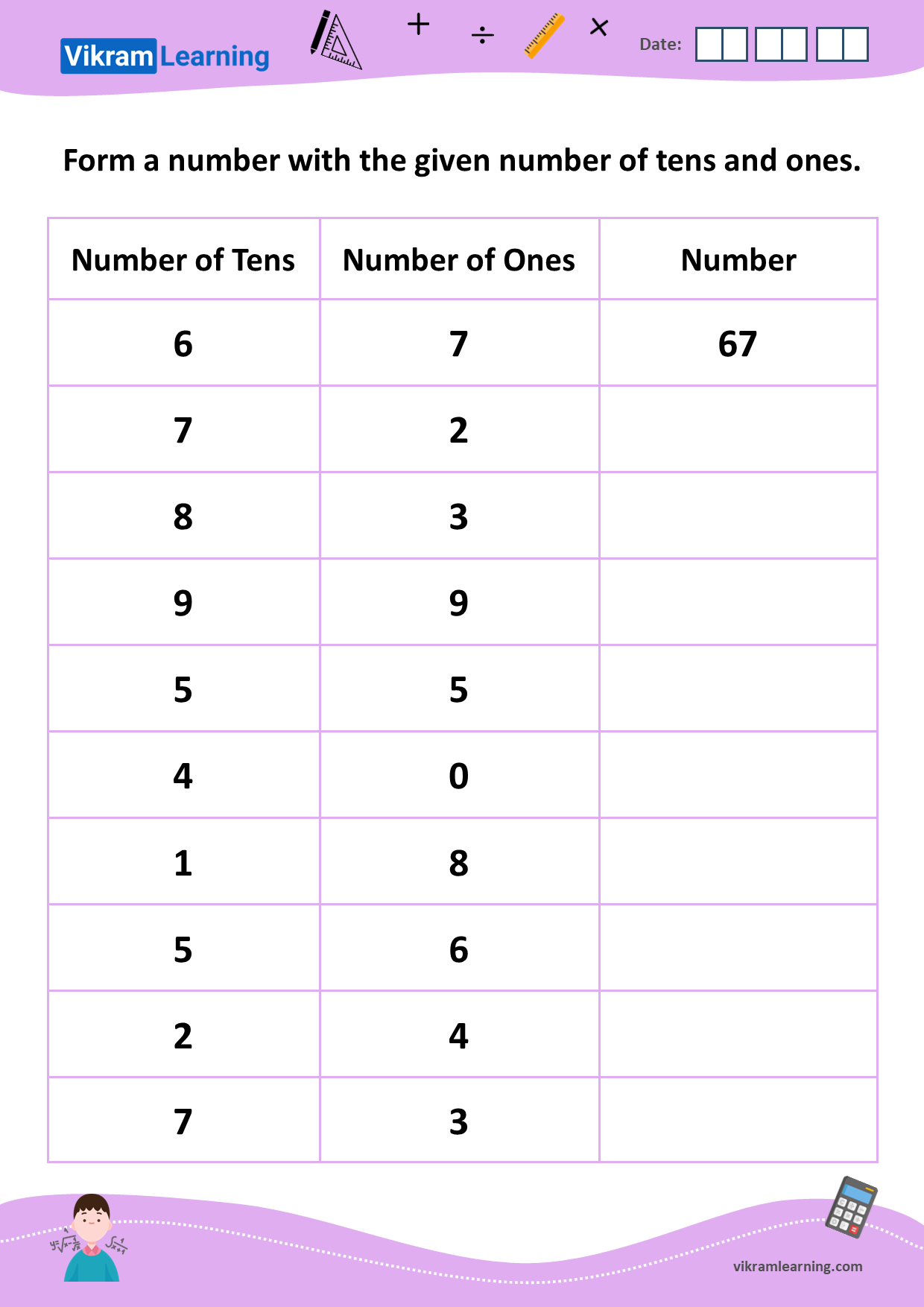 Download tens and ones worksheets