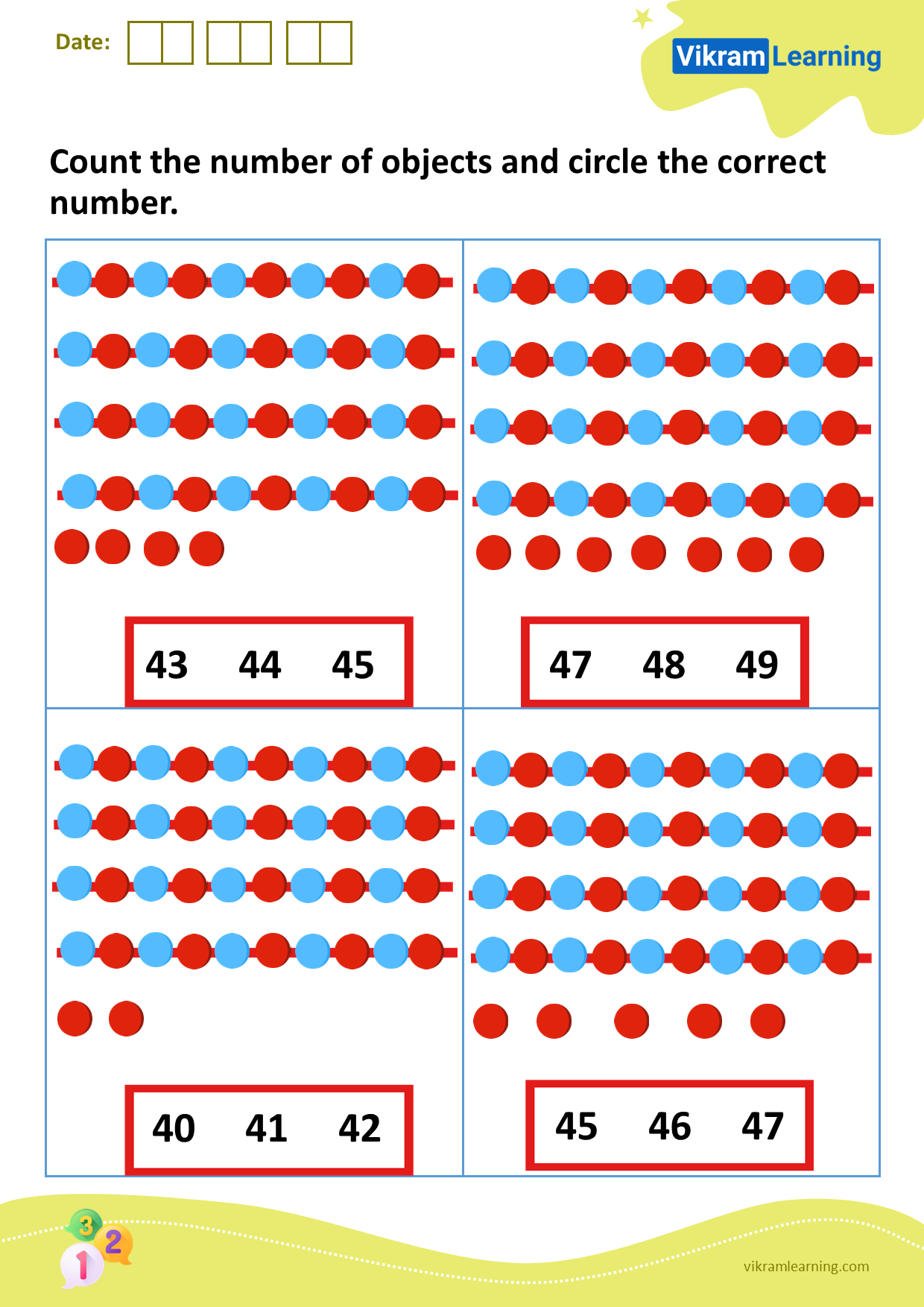 Download count the number of objects and circle the correct number worksheets