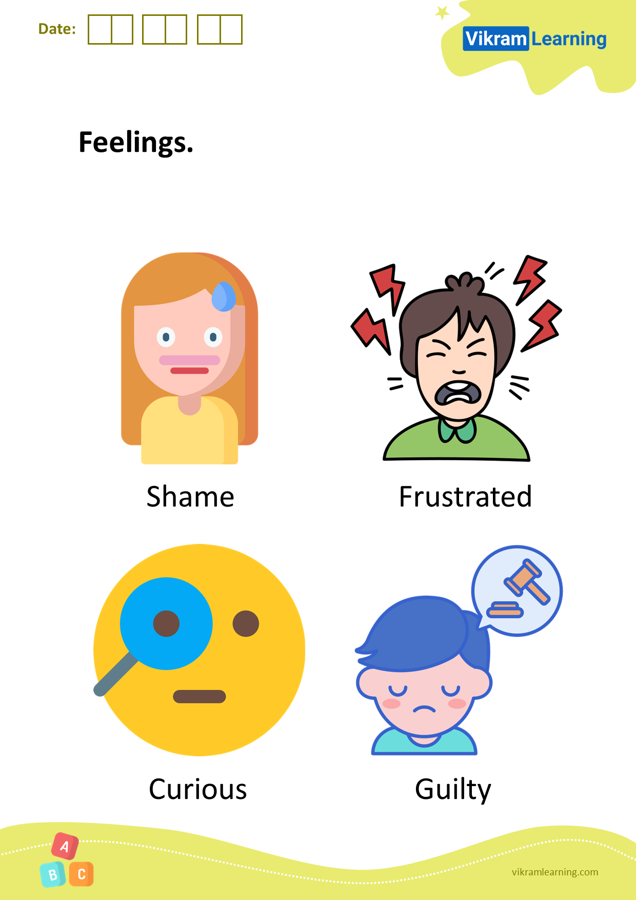Download feelings worksheets