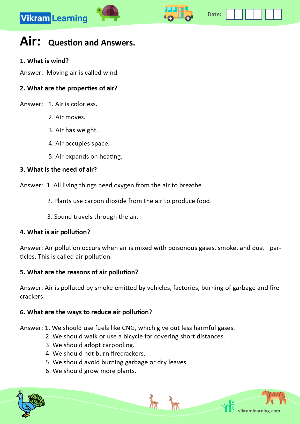 Download air, properties of air, air pollution, air pollution sources, airborne diseases, ways to reduce air pollution pdf worksheets and image worksheets, free to download worksheets