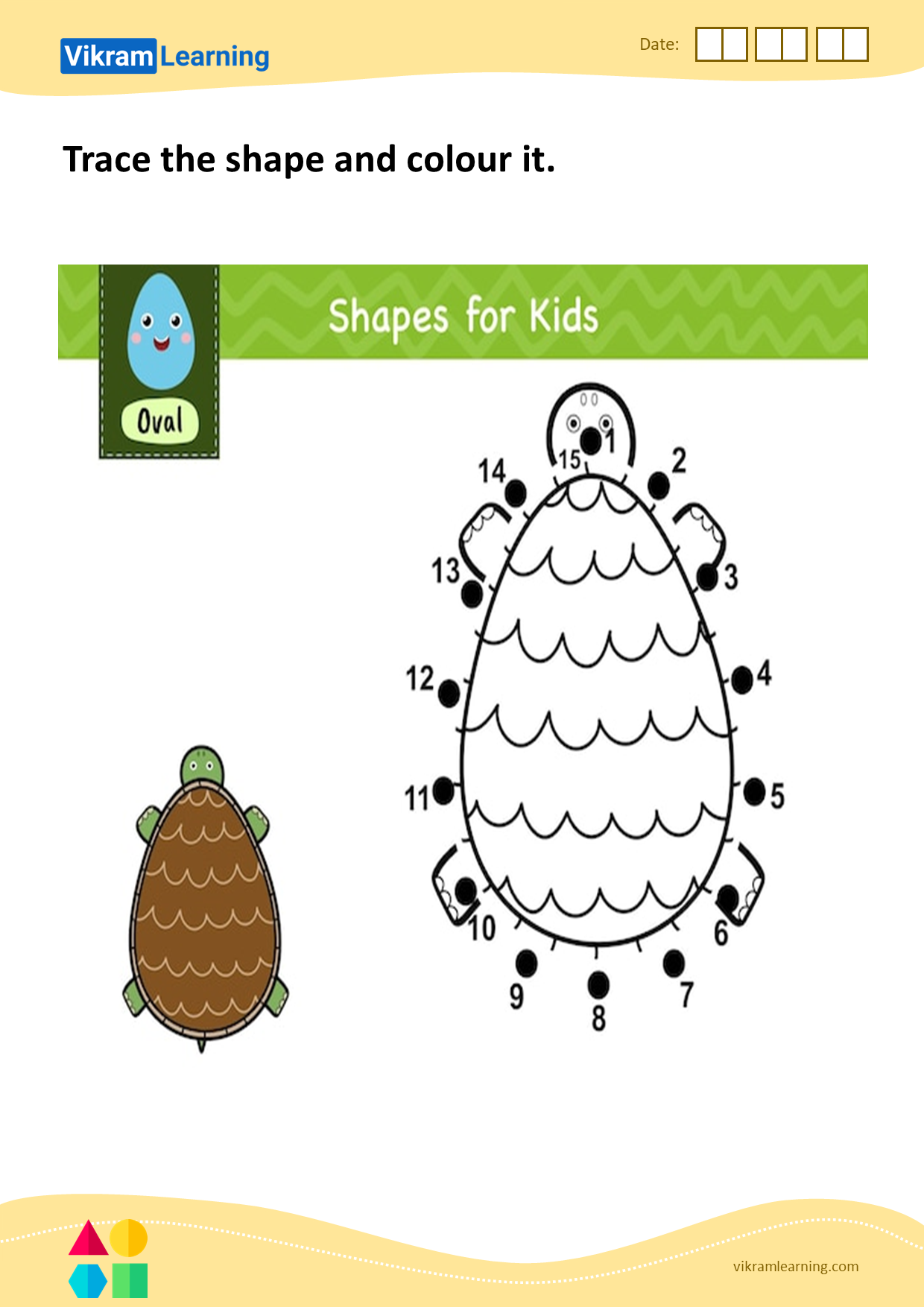 Download trace the shape and colour it worksheets