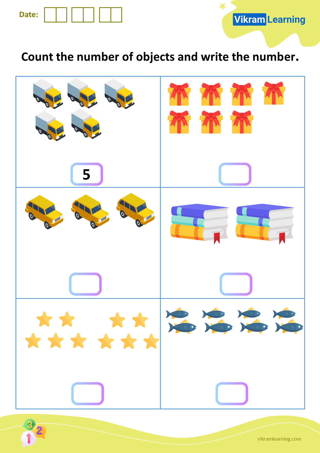 Download count the number of objects and write the number worksheets