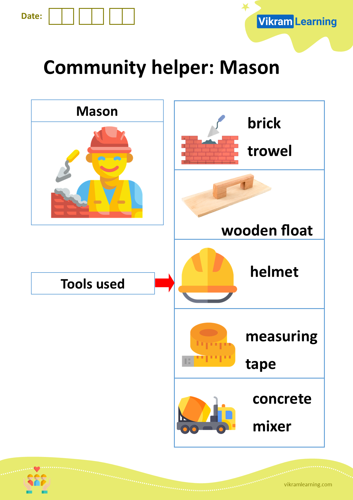 Download Community Helper Mason Worksheets Vikramlearning