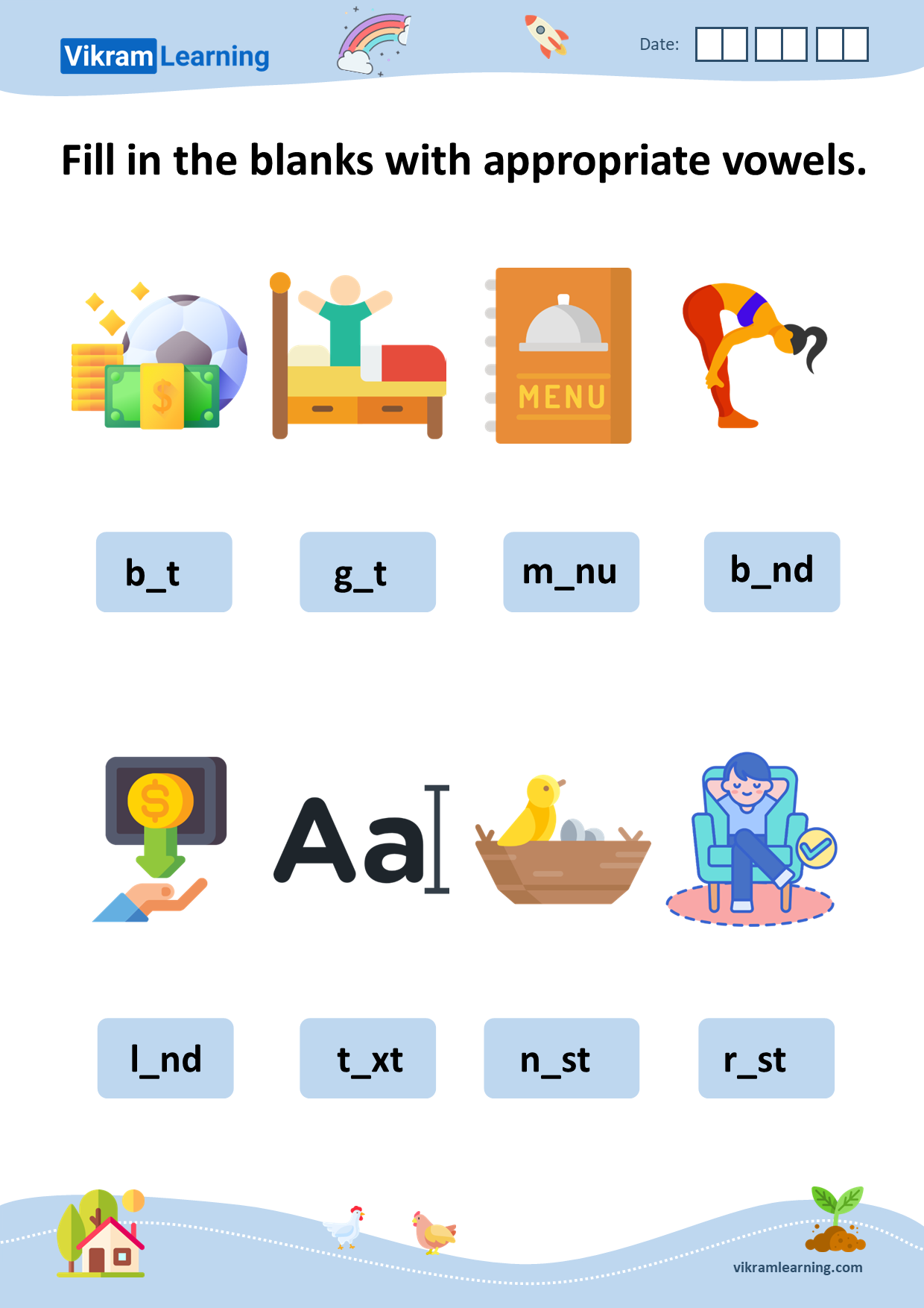 Download phonics short and long vowel sounds 'e' worksheets