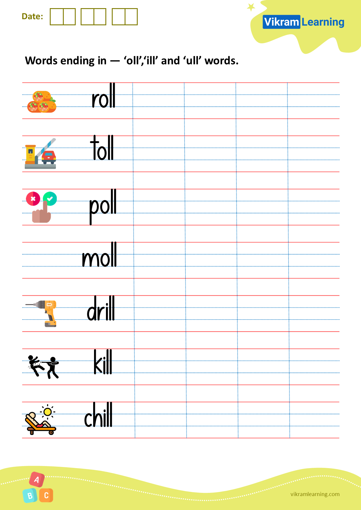 Download Words Ending In oll ill And ull Words Worksheets 