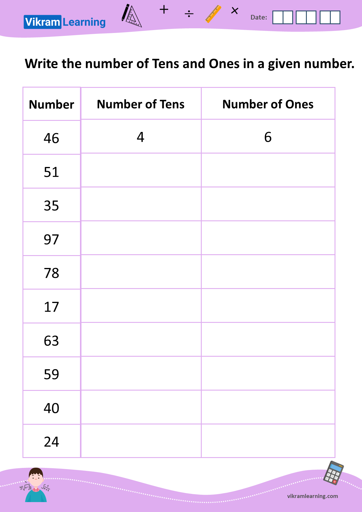 Tens And Ones Worksheets Grade 1 With Answers
