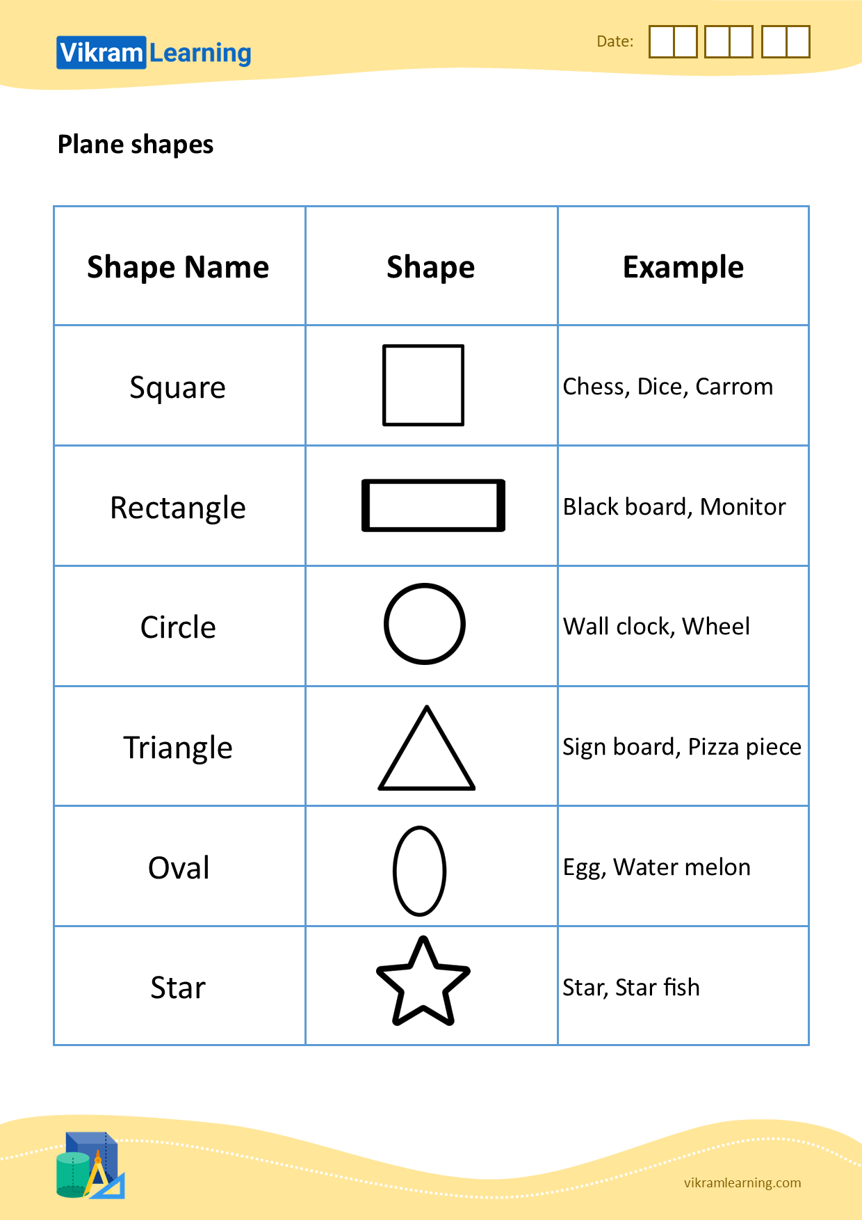 Download plane shapes worksheets