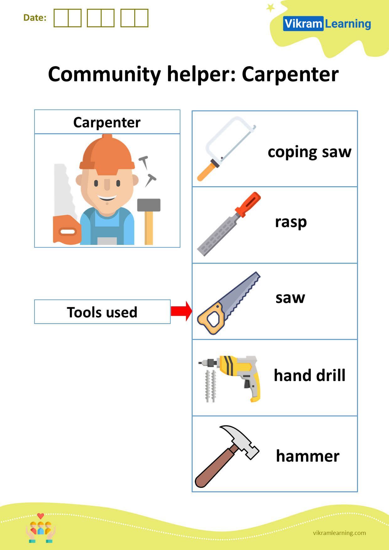 Download community helper: carpenter worksheets