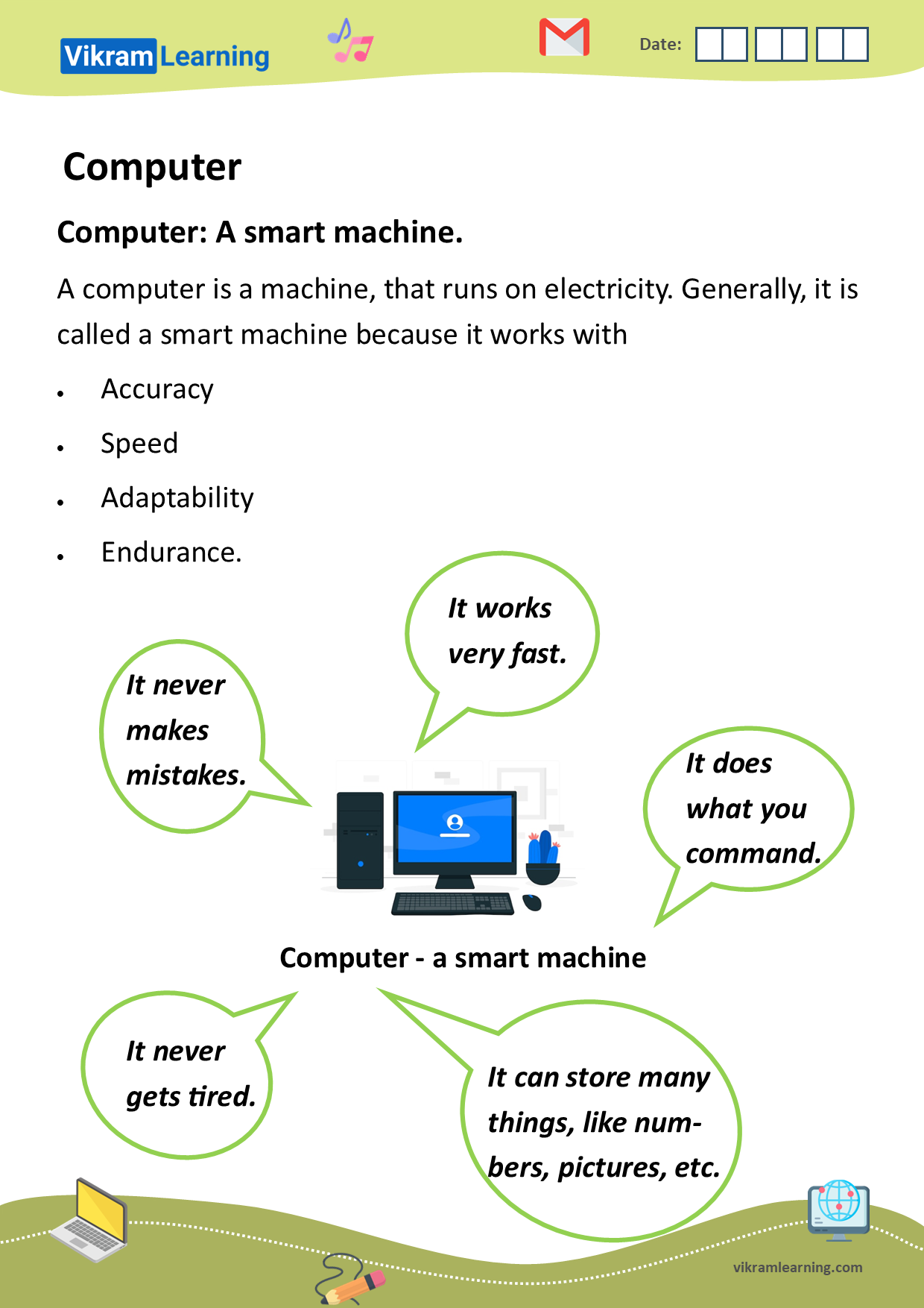 Download computer - a machine worksheets