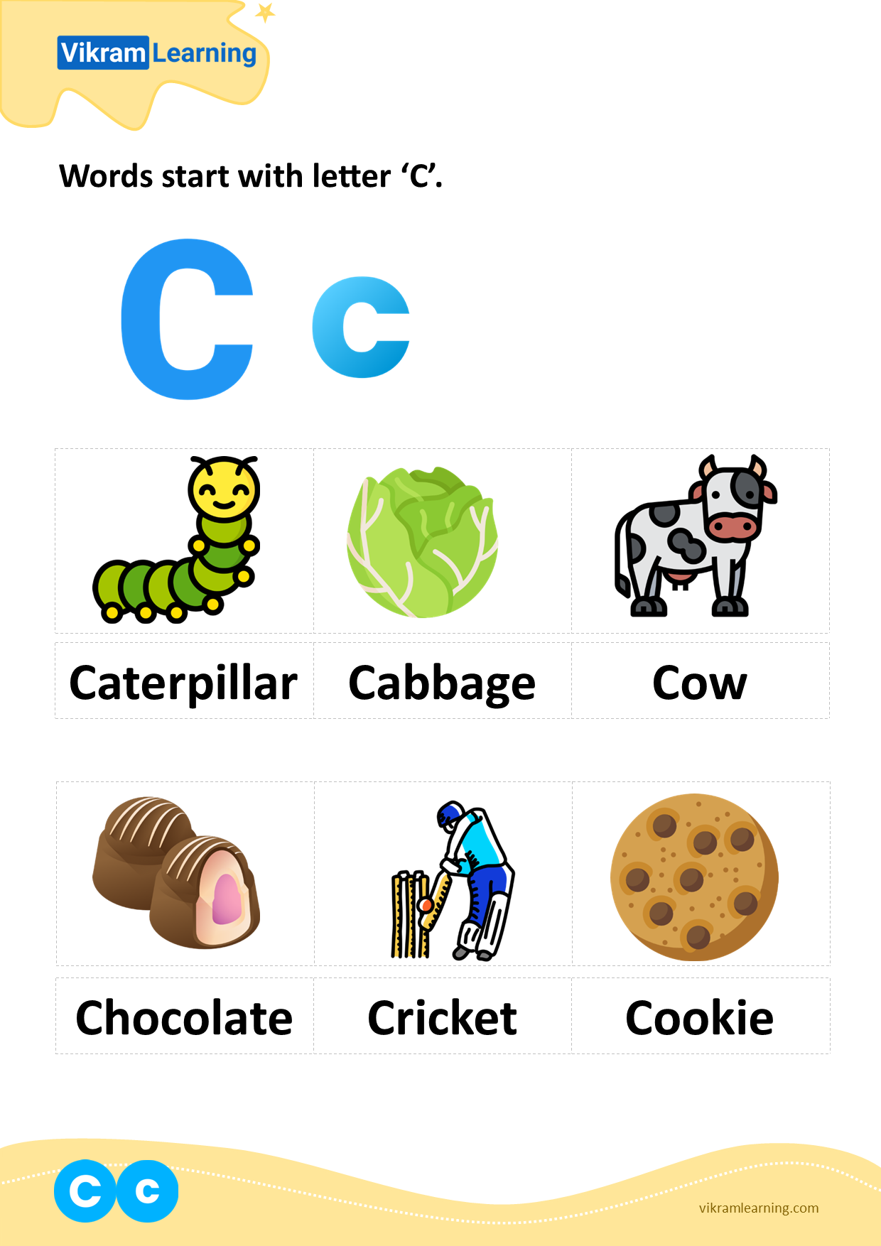 Download Words Start With Letter c Worksheets Vikramlearning