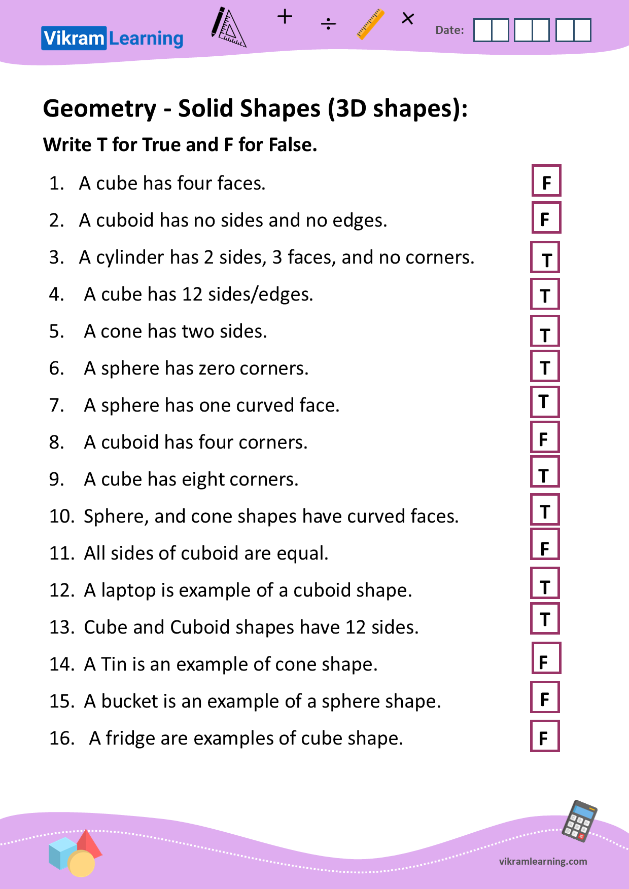 Download geometry shapes worksheets