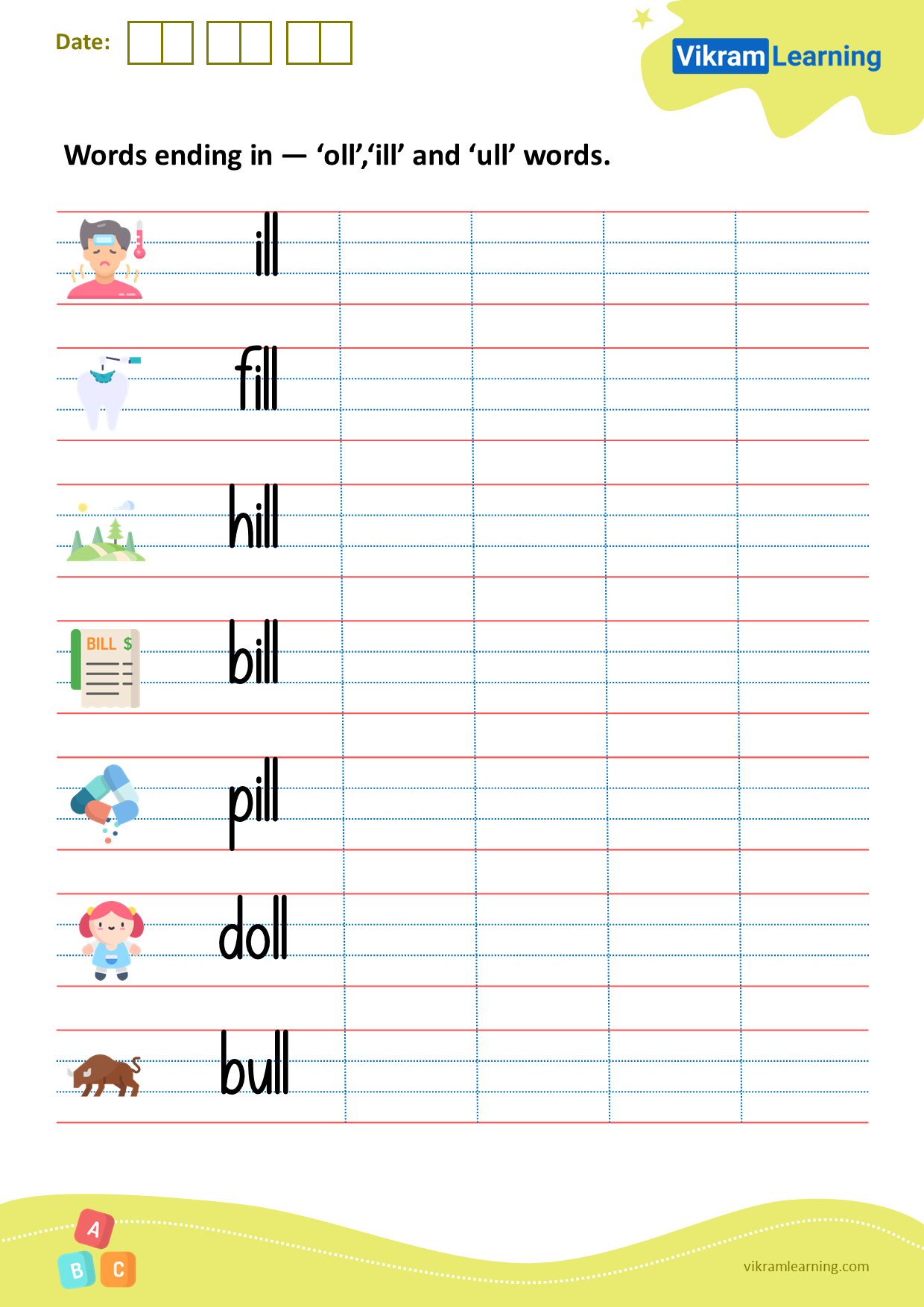 Download Words Ending In oll ill And ull Words Worksheets 