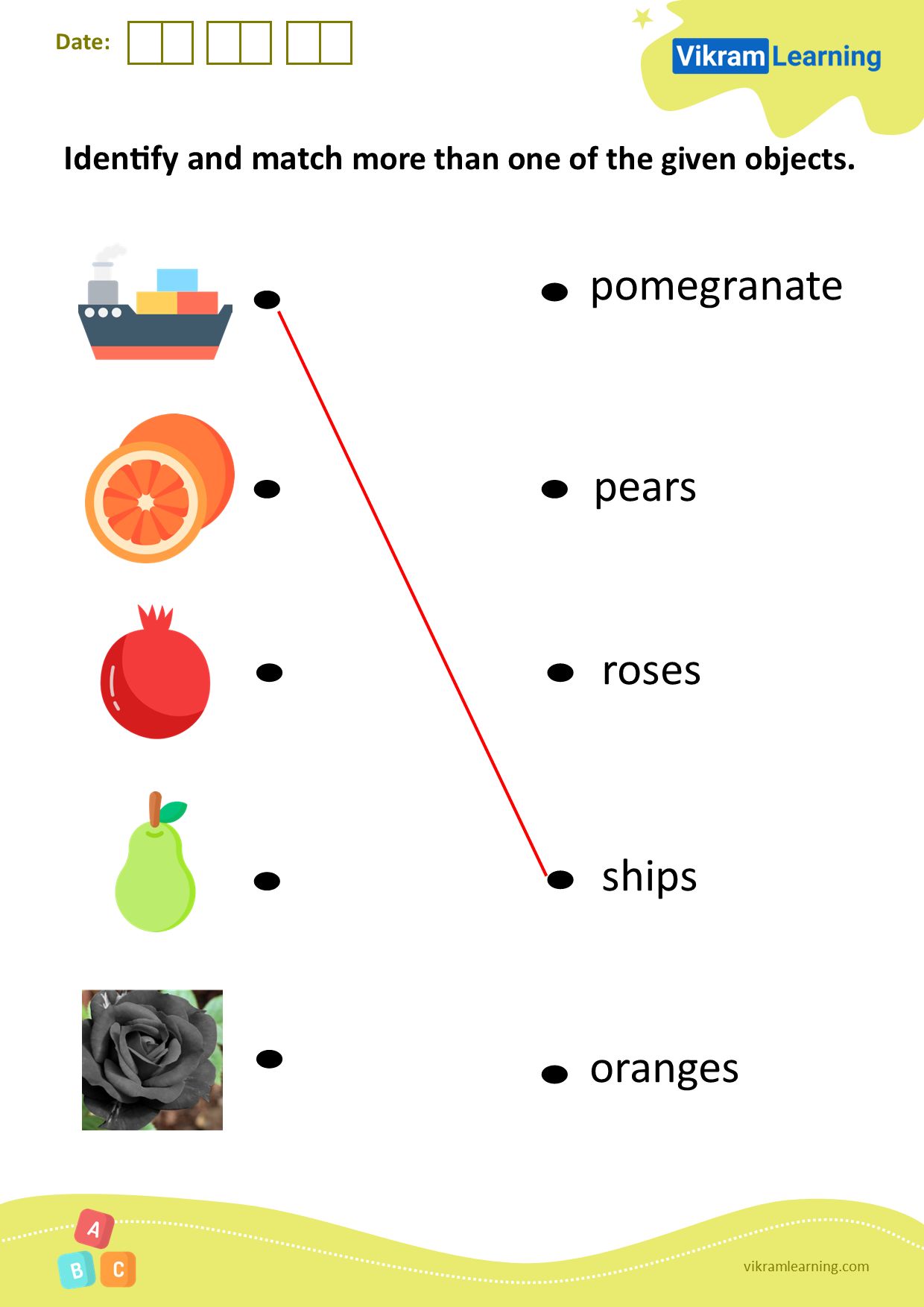 Download identify and match more than one of the given objects worksheets