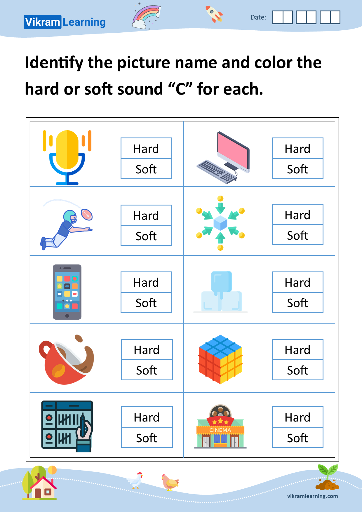 Download hard and soft sounds of c worksheets for free vikramlearning com
