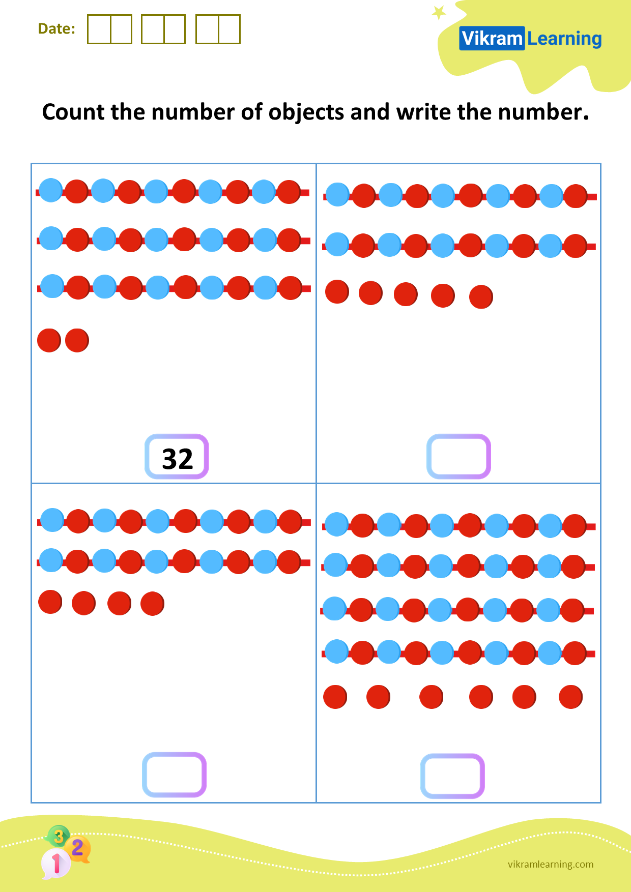 Download count the number of objects and write the number worksheets