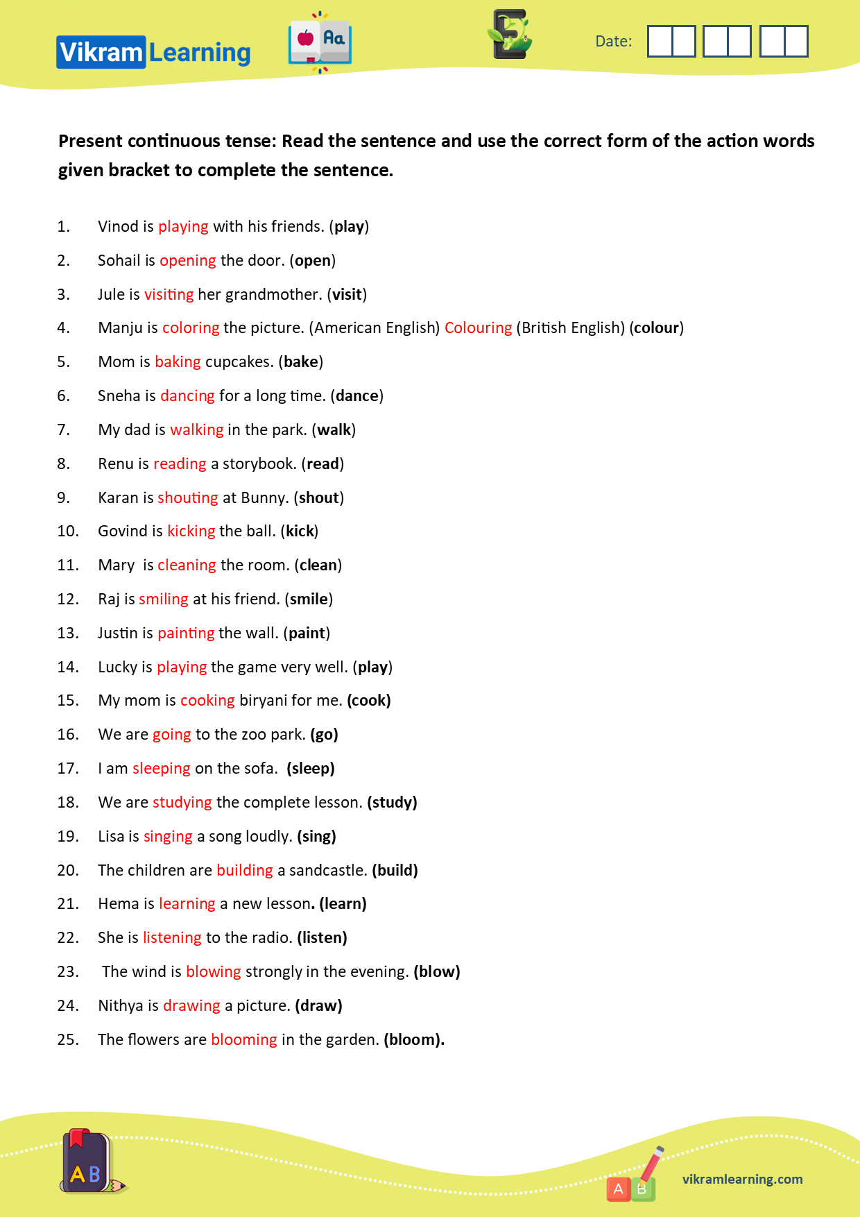 Download types of tenses:  explanation of simple preset tense explanation, present continuous tense, simple past tense with examples, worksheets on tenses worksheets