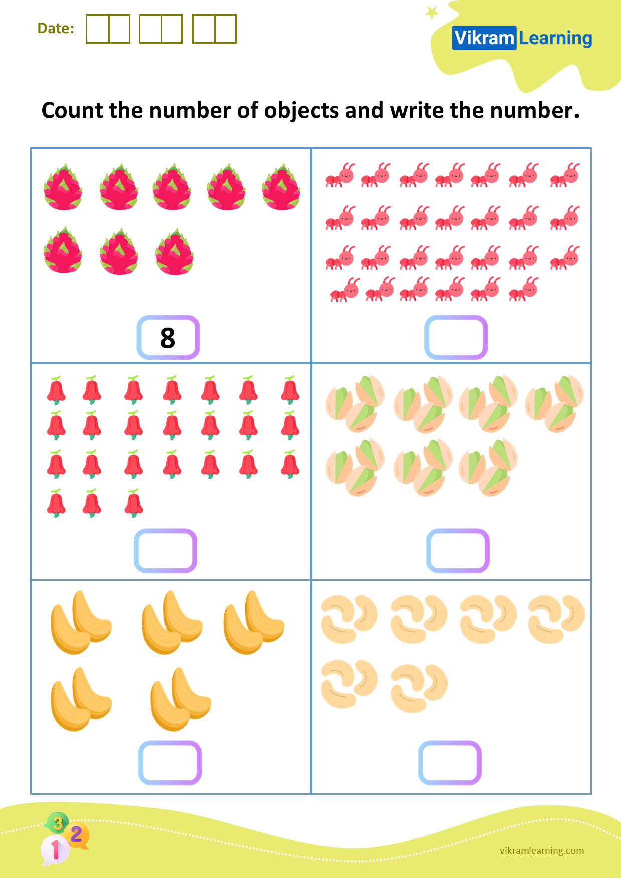 Download count the number of objects and write the number worksheets