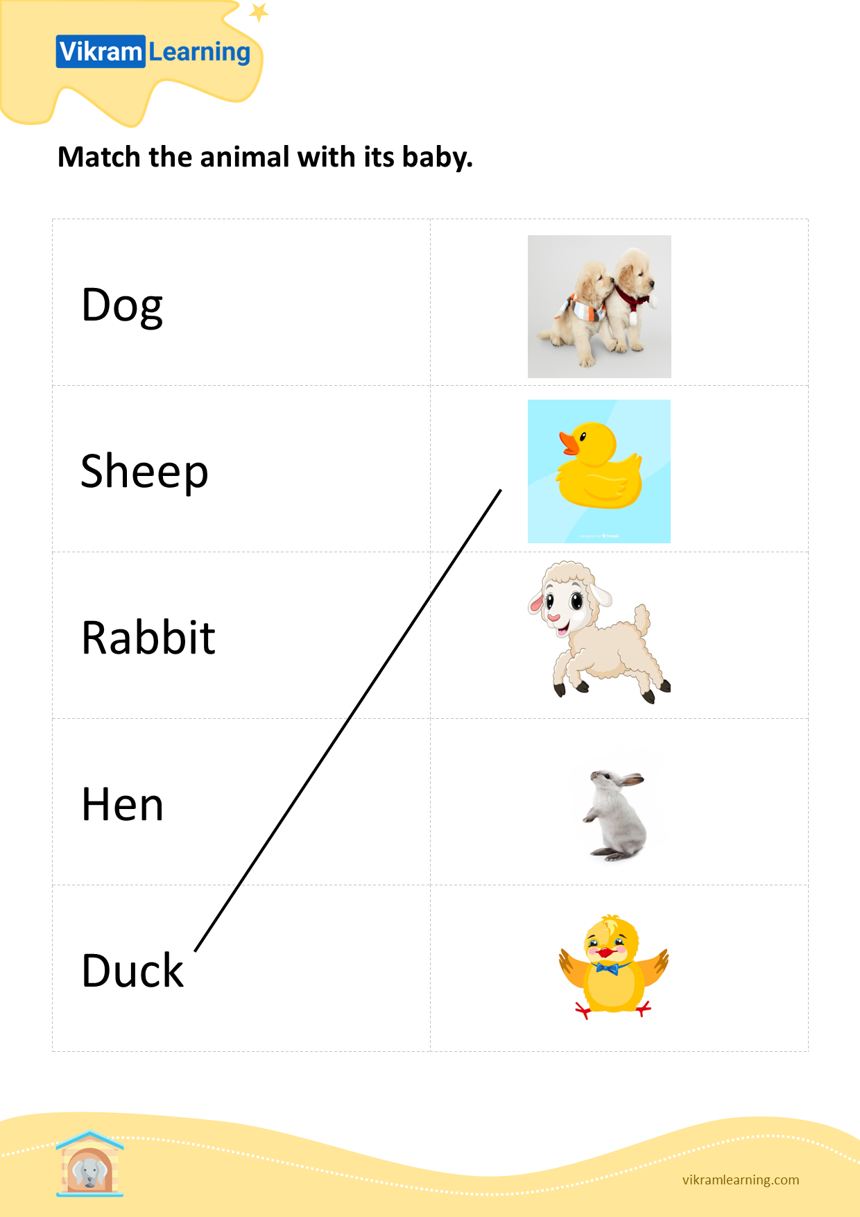 Download match the animal with its baby worksheets