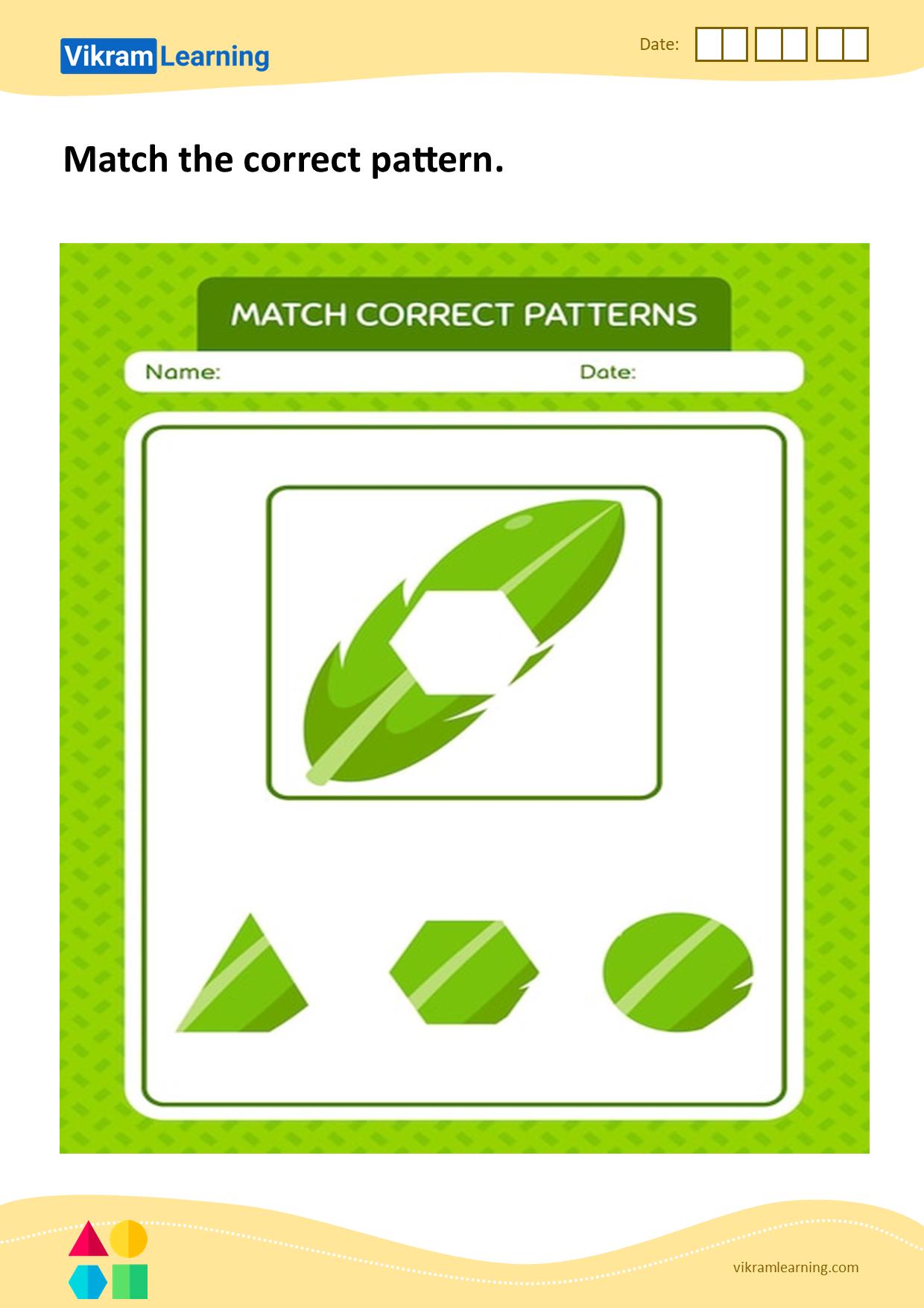 Download match the correct pattern worksheets