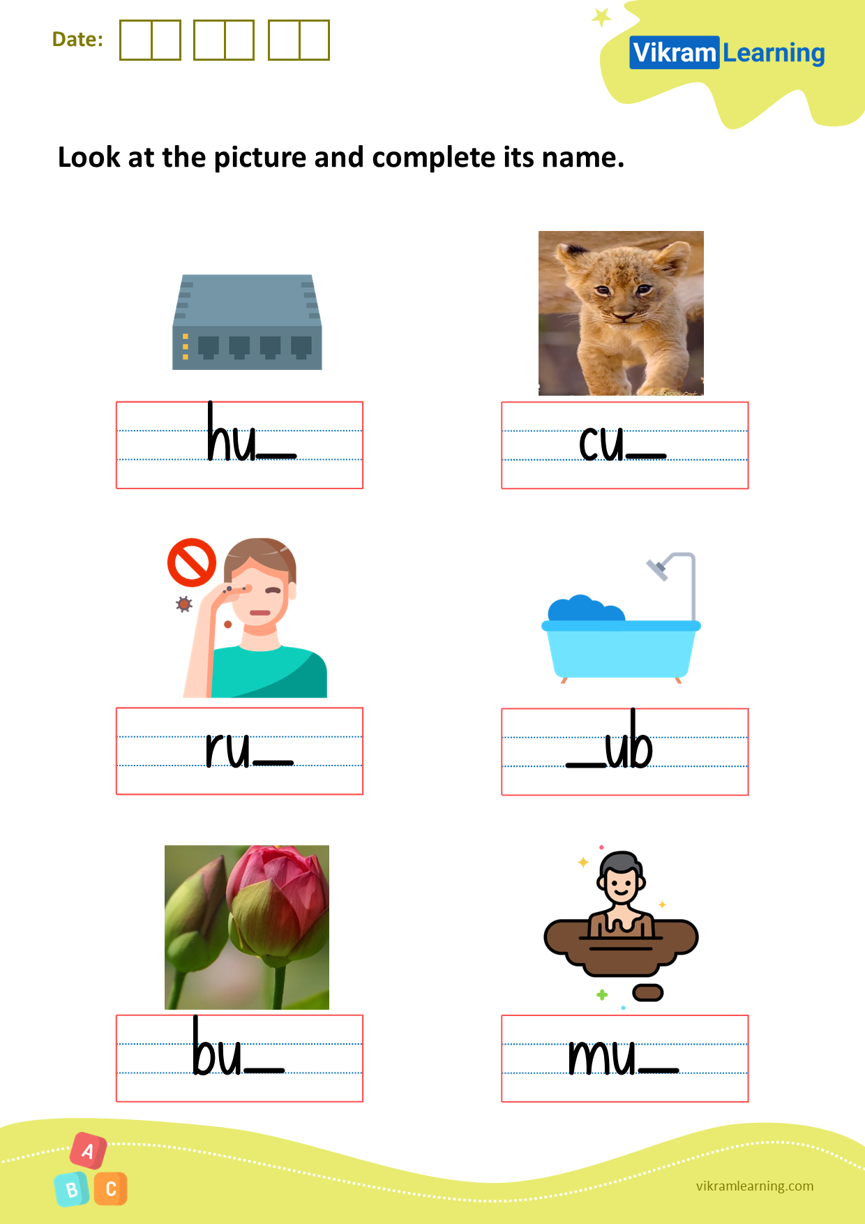 Download look at the picture and complete its name worksheets