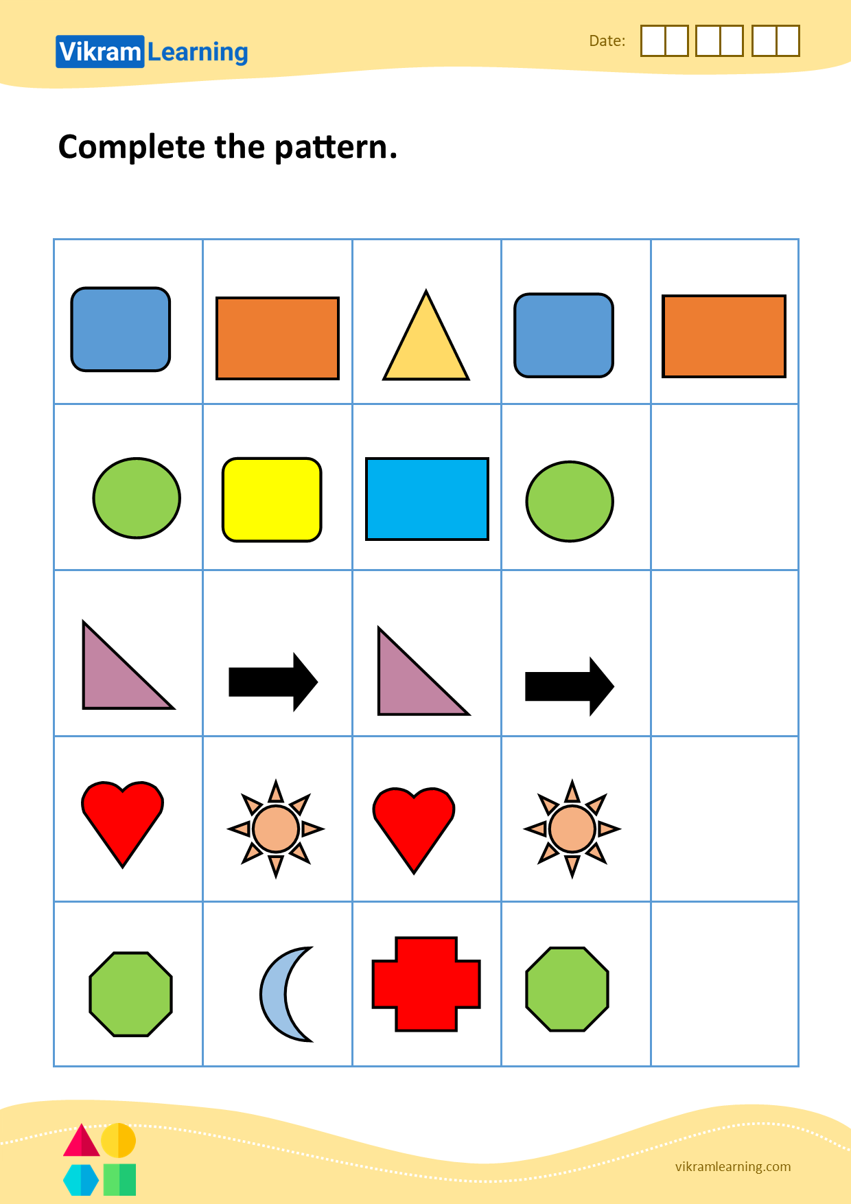 Download complete the pattern worksheets