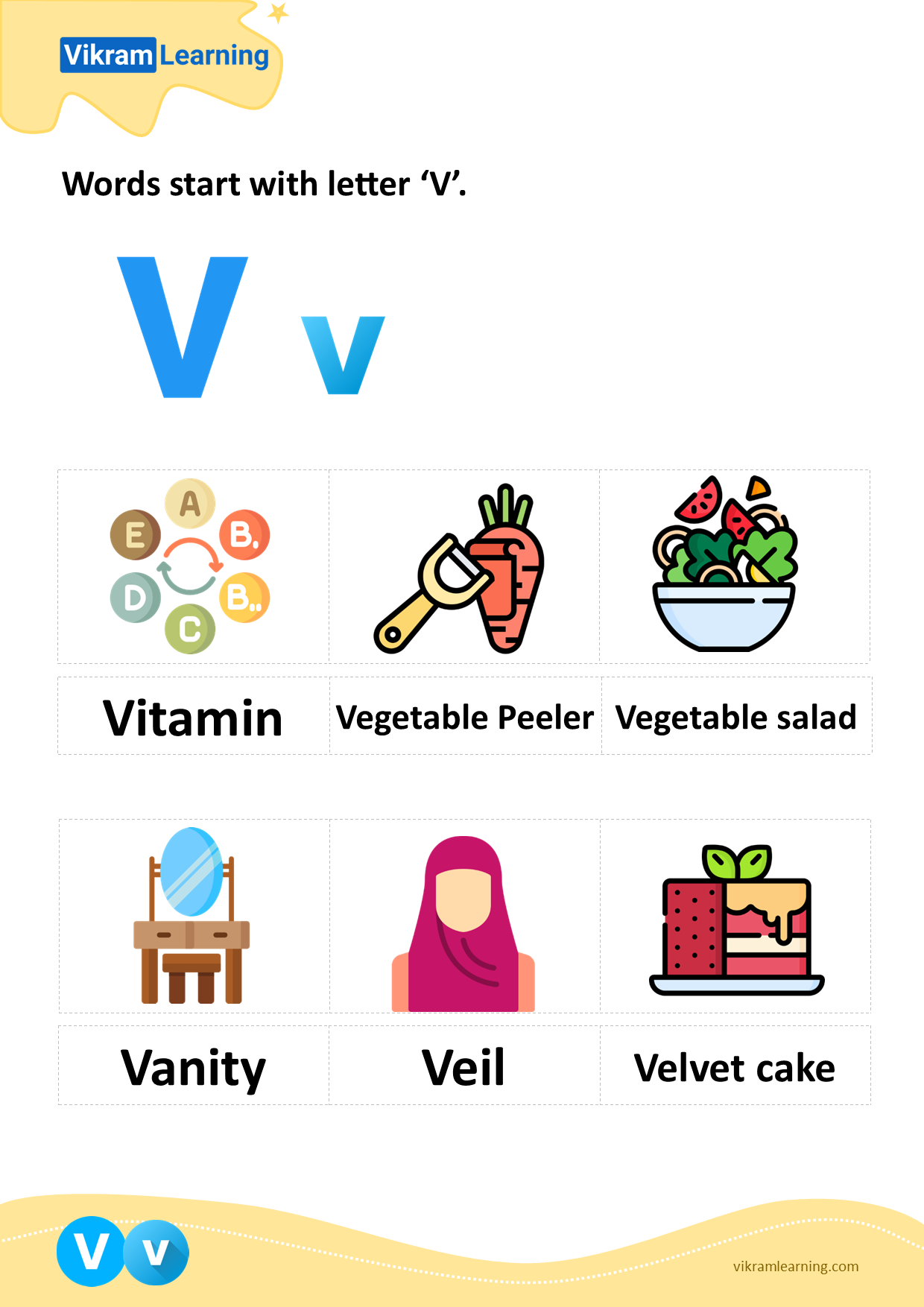 Download V Letter Words Worksheets For Free Vikramlearning