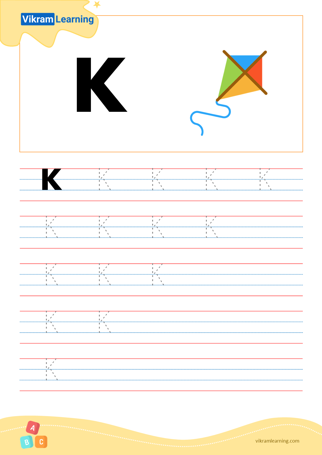 Download letter k worksheets