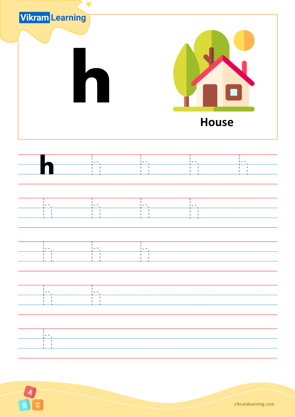 Download letter h worksheets