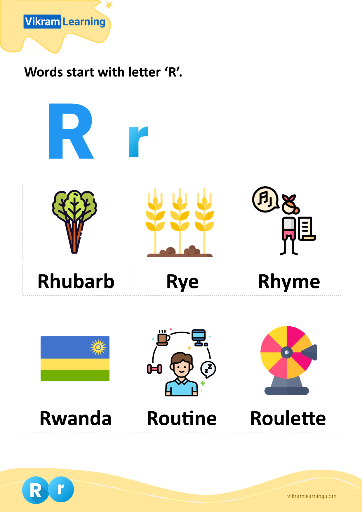 Download Words Start With Letter r Worksheets Vikramlearning