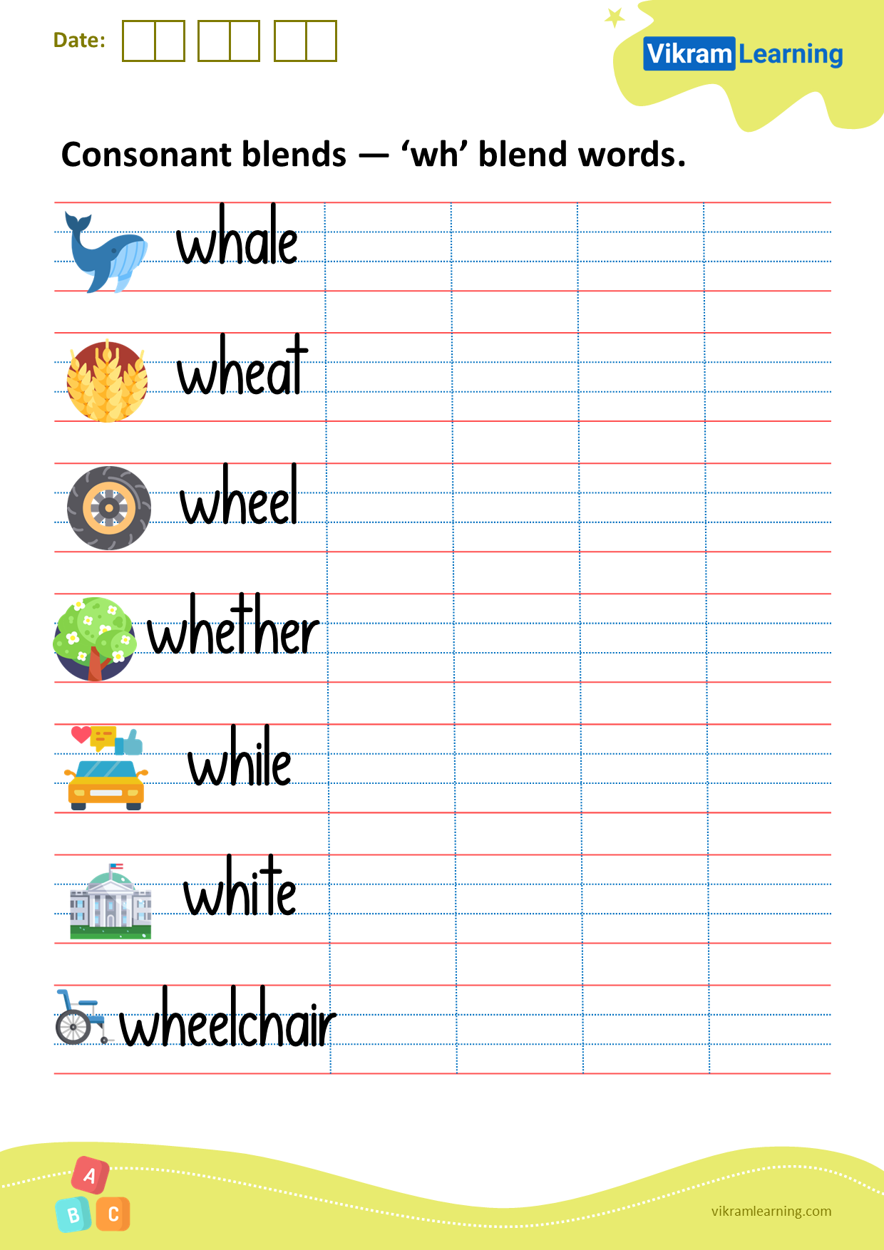 Download consonant blends — ‘wh’ blend words worksheets