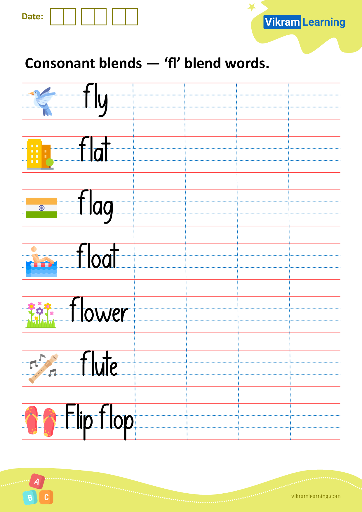 Download consonant blends — ‘fl’ blend words worksheets