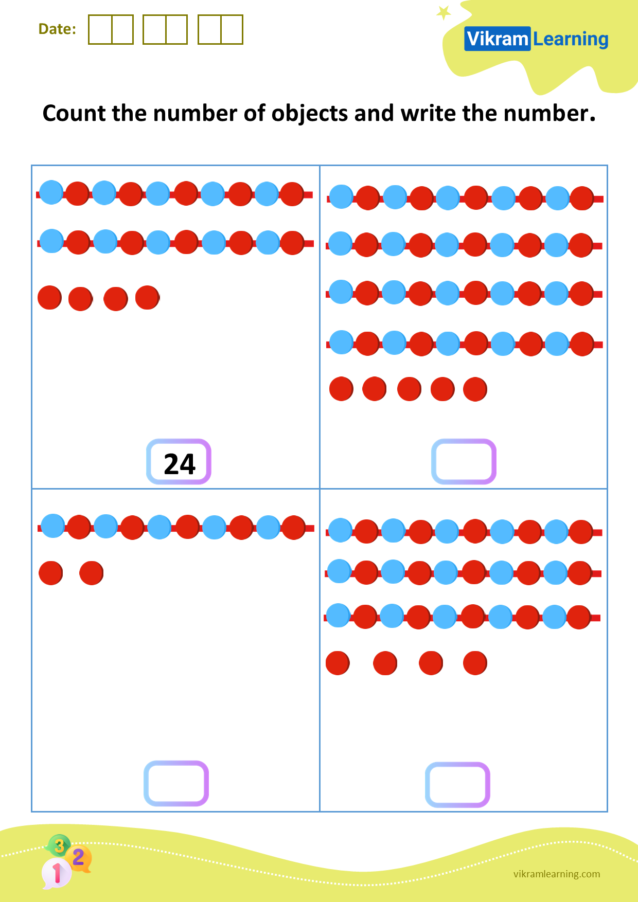 Download count the number of objects and write the number worksheets