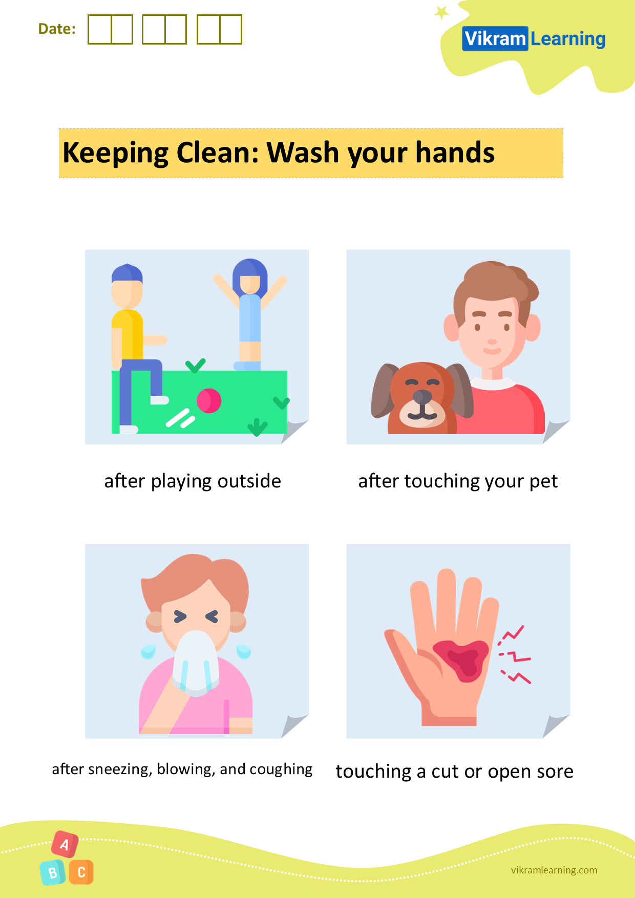 Download keeping clean: wash your hands worksheets