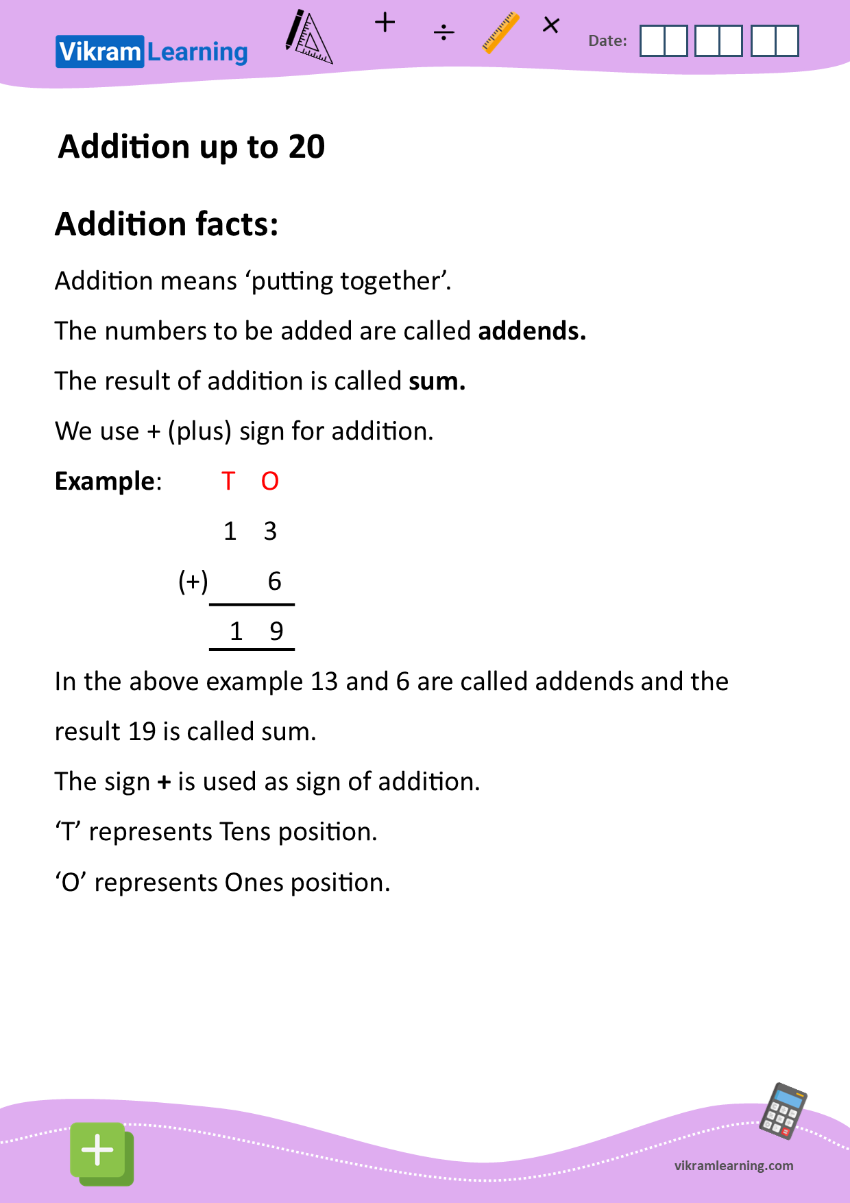 Download addition up to 20 using pictures worksheets