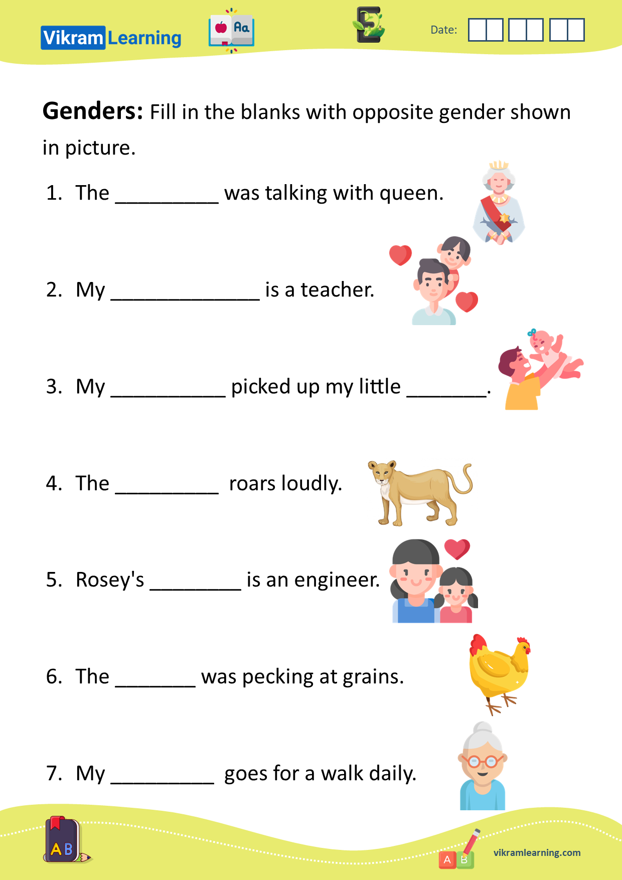 Download genders- male, female, common, neuter worksheets ...