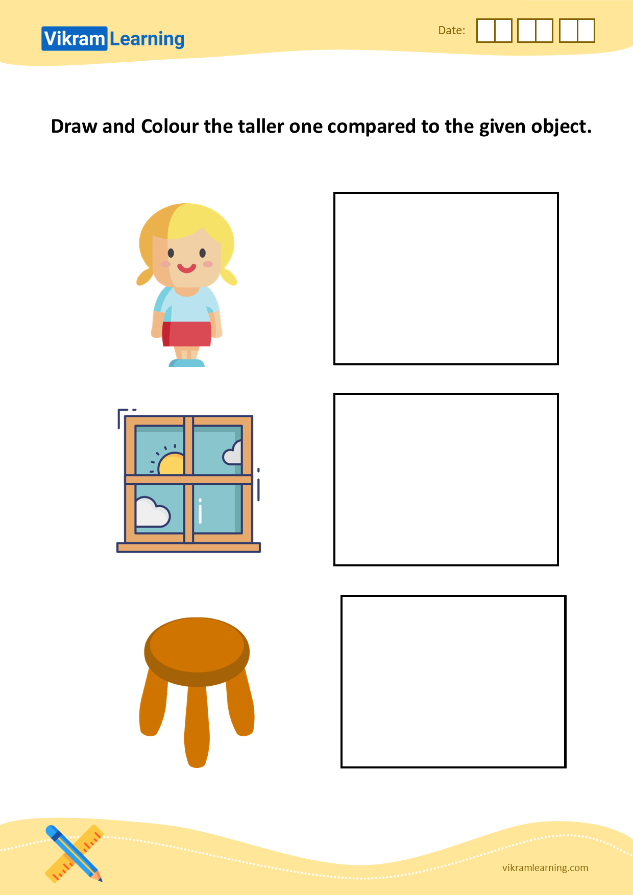Download size (big, bigger, biggest, long, longer, longest, tall, taller,  tallest, thick, and thin) worksheets for free