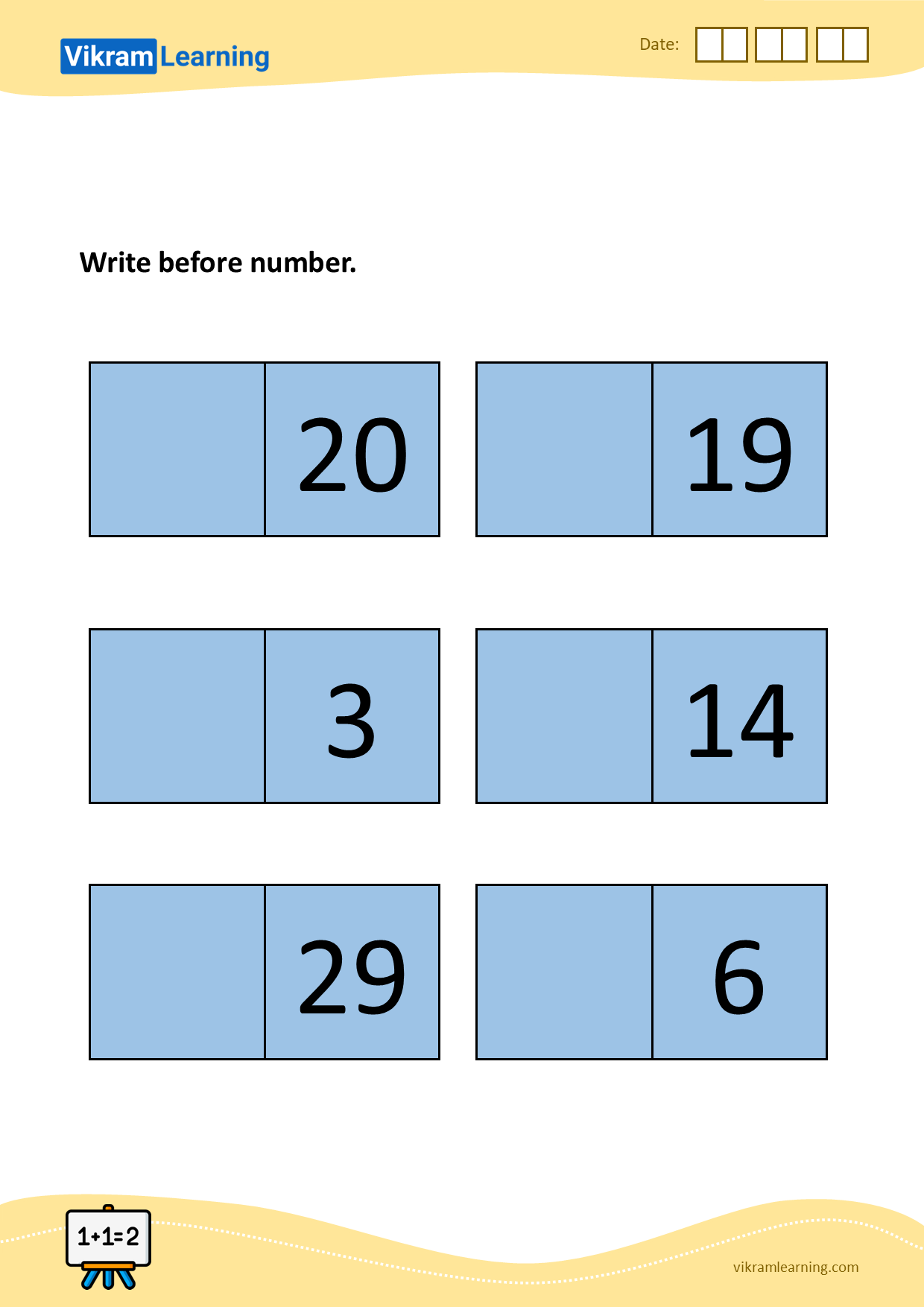 Download write before number 1 to 100 - 3 worksheets