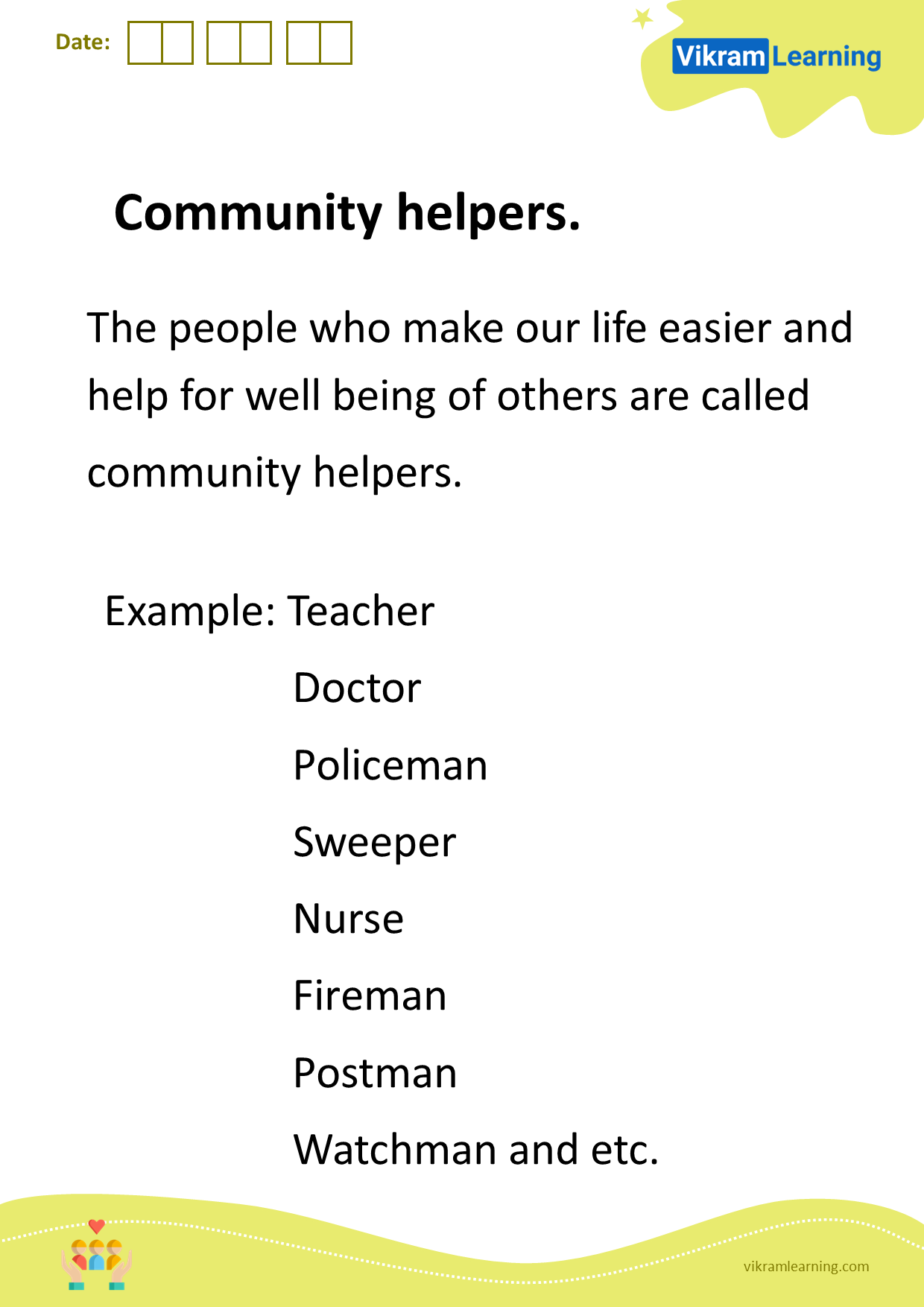 Download community helpers worksheets
