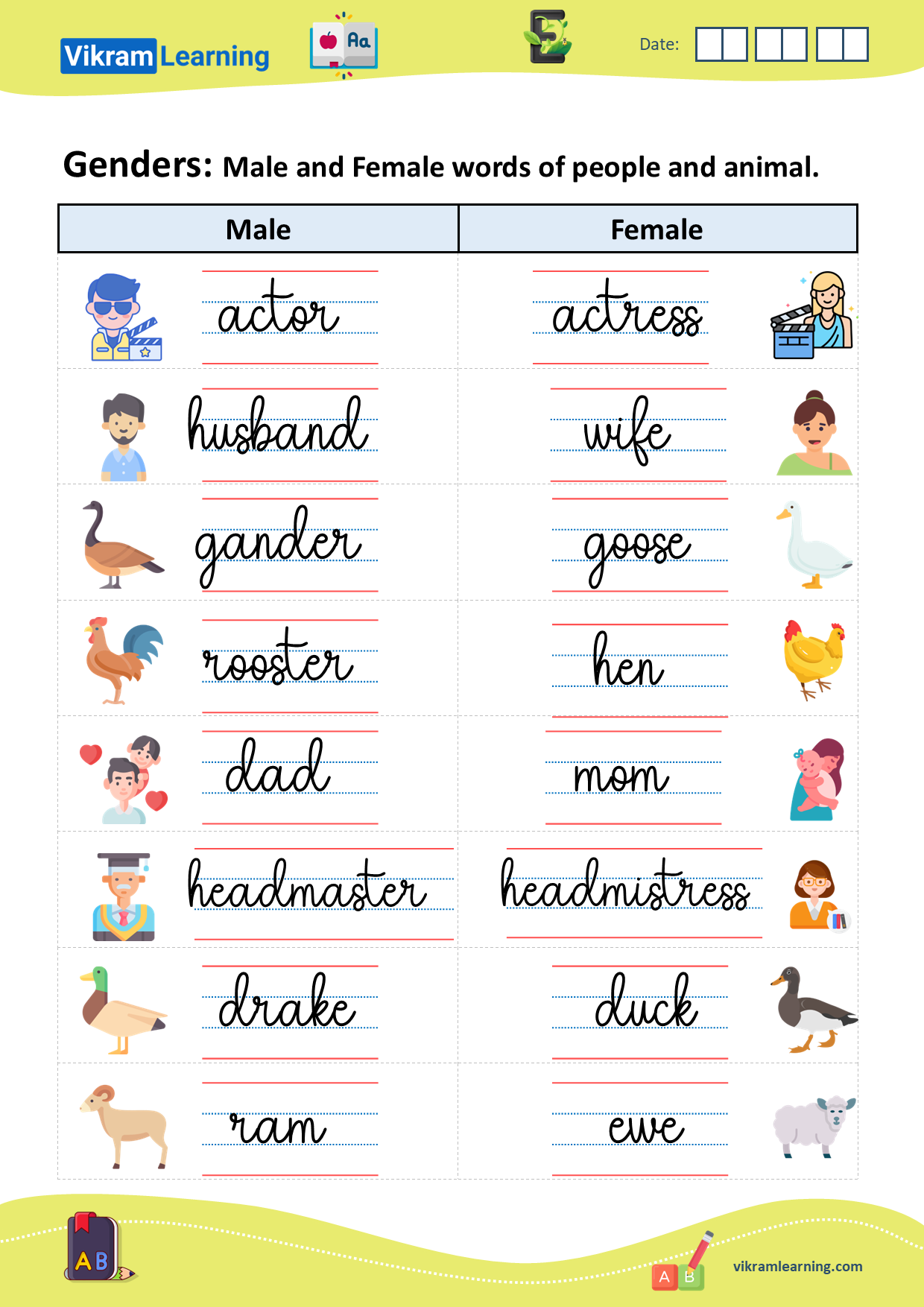 Download genders- male, female, common, neuter worksheets ...