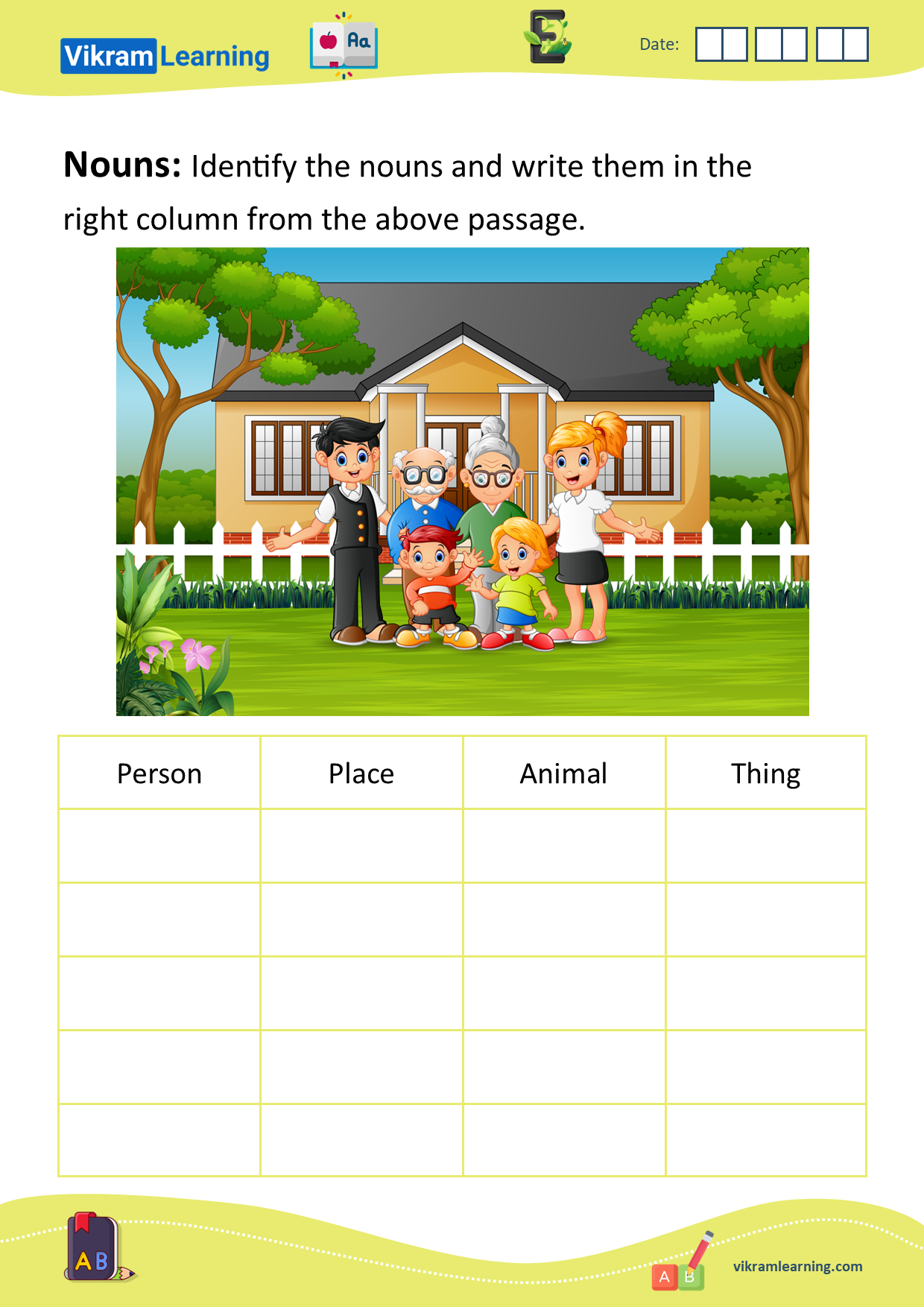 Download nouns - naming words worksheets