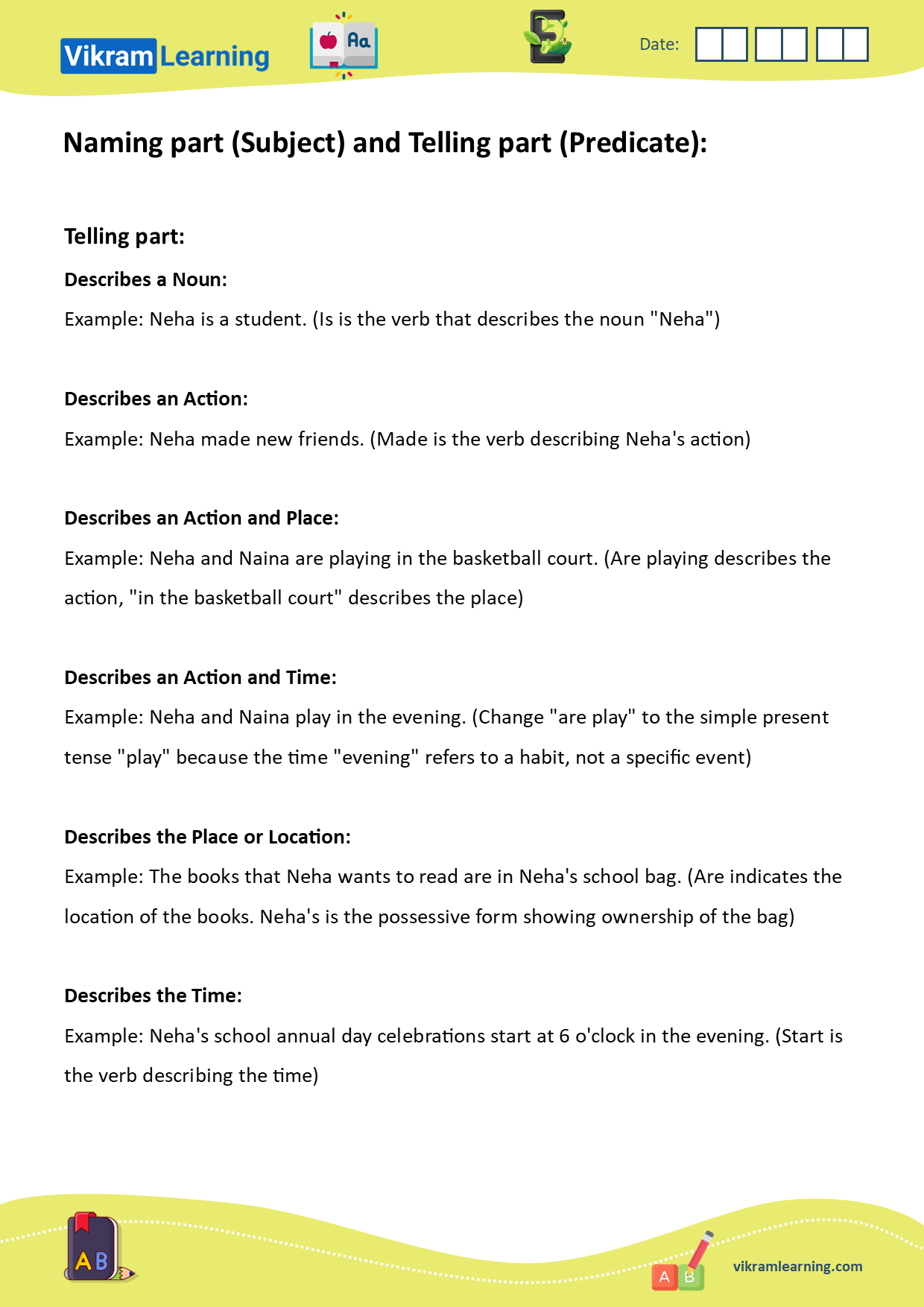 Download naming part (subject) and telling part (predicate) worksheets, subject and predicate worksheets worksheets