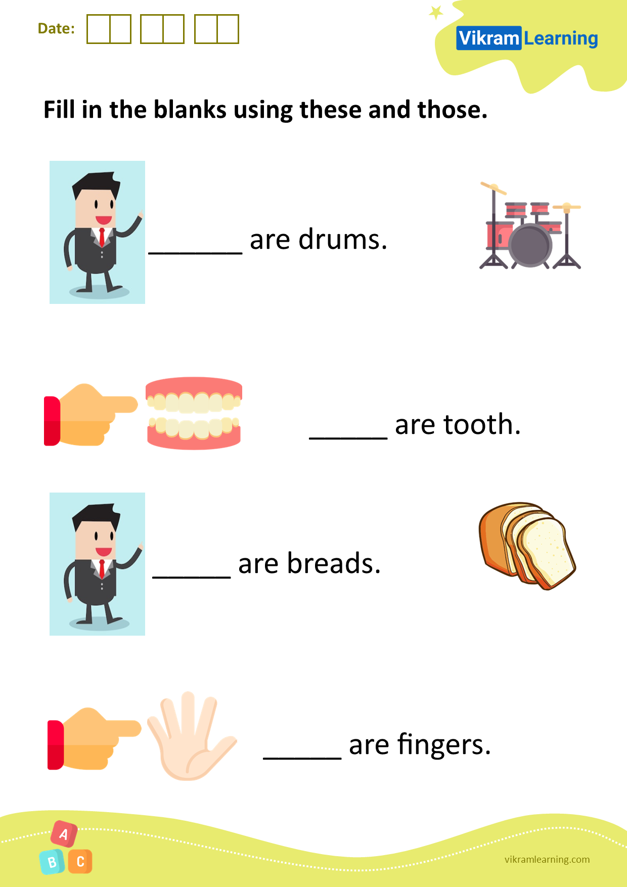 Download Fill In The Blanks Using These And Those Worksheets