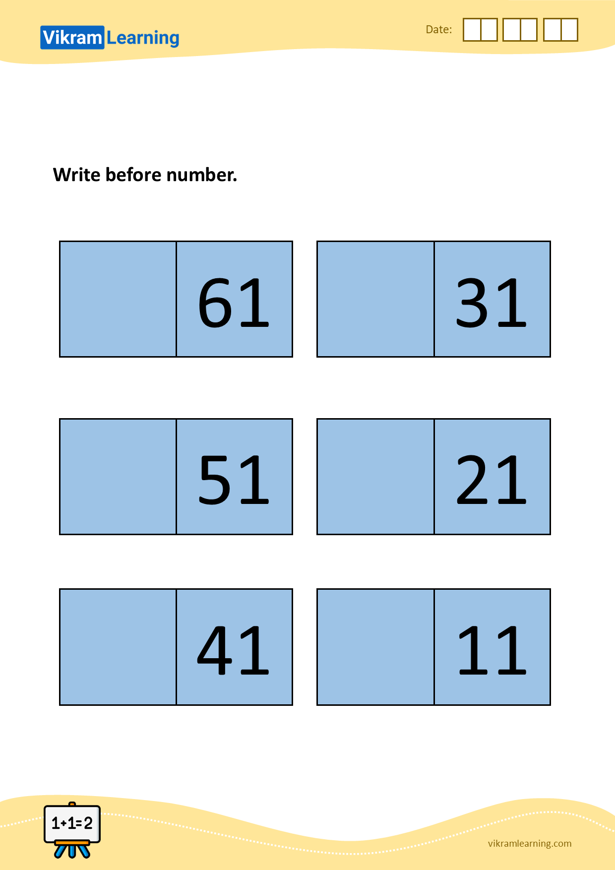 Download write before number 1 to 100 - 8 worksheets
