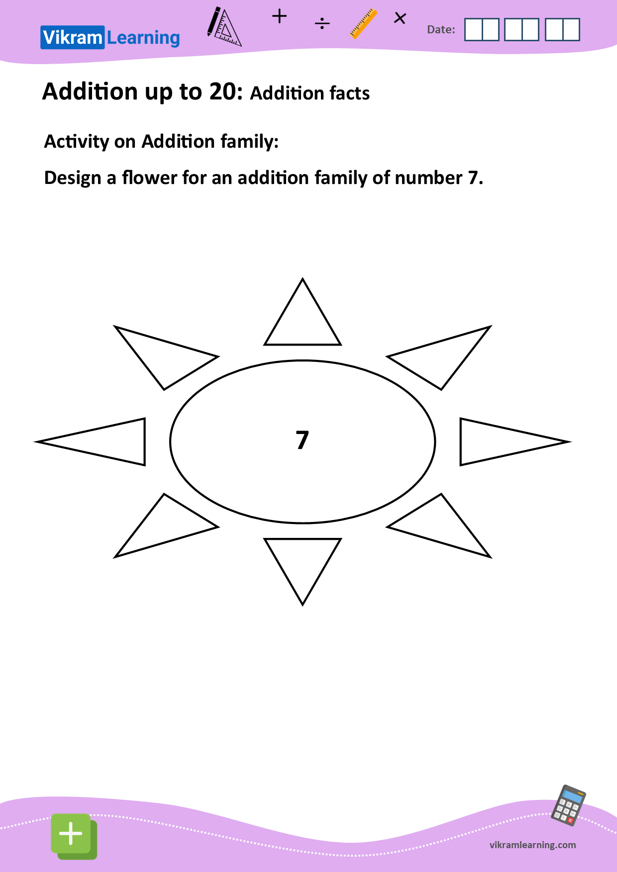 Download addition families worksheets