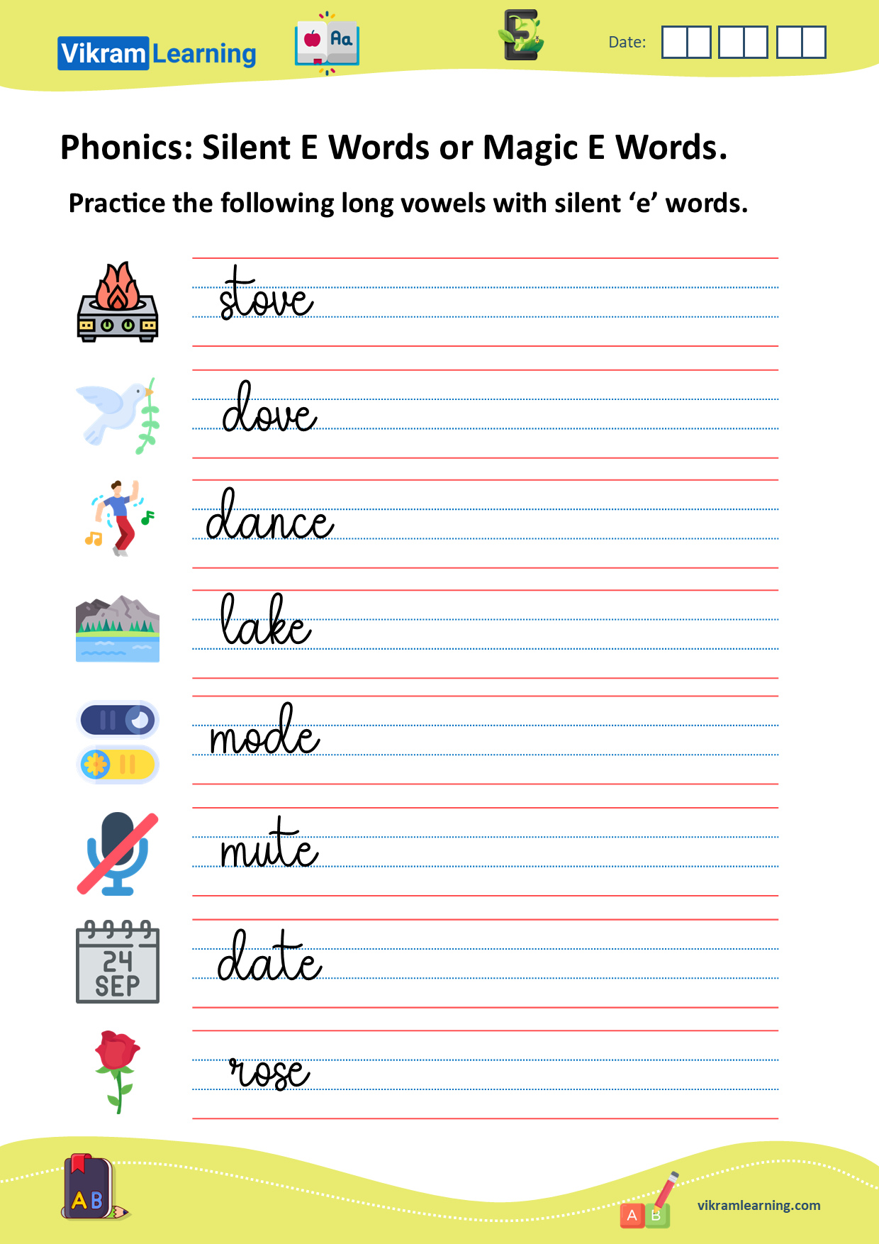 Download phonics silent e words or magic e words worksheets ...