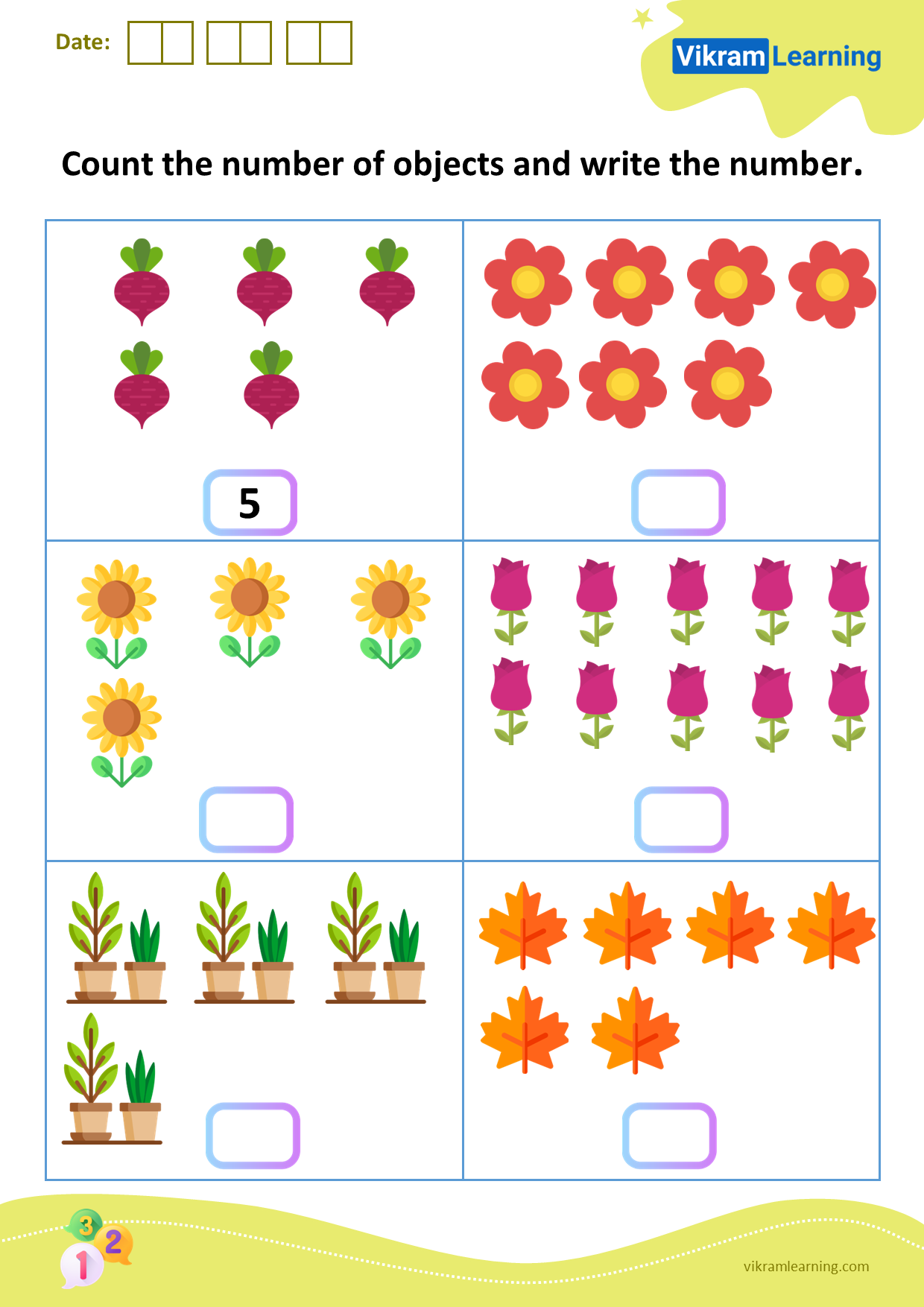 Download count the number of objects and write the number worksheets